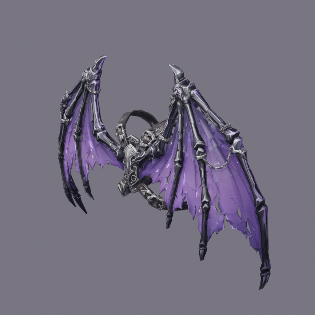 [VRChat Prop] Skeletal Bat Wing Harness / 【VRChat向け小物】骨翼のバックアクセサリ
