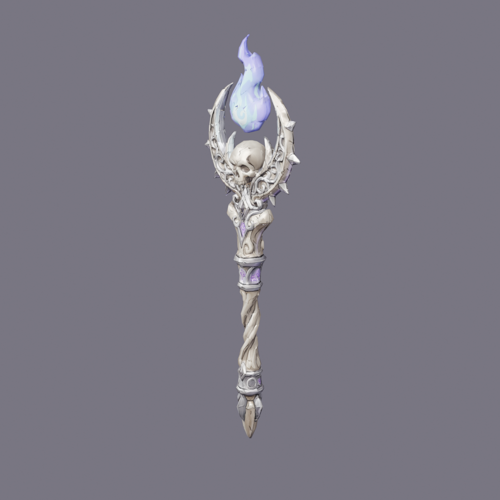 [VRChat Prop] Necromancer's Bone Rod / 【VRChat向け小物】死霊呼びのゴシックロッド
