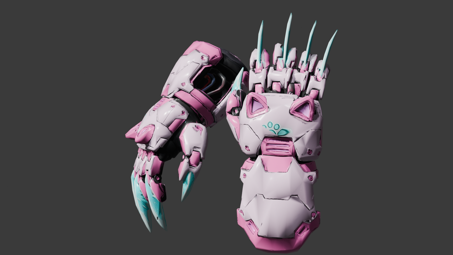 [VRChat Weapon] Cyber Neko Mecha Claws / サイバー猫耳メカクロー