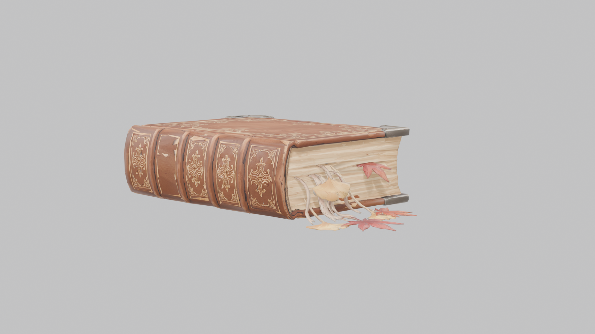 [VRChat Prop] Autumn Leaf Pressed Book / イチョウと紅葉のアンティーク文庫本