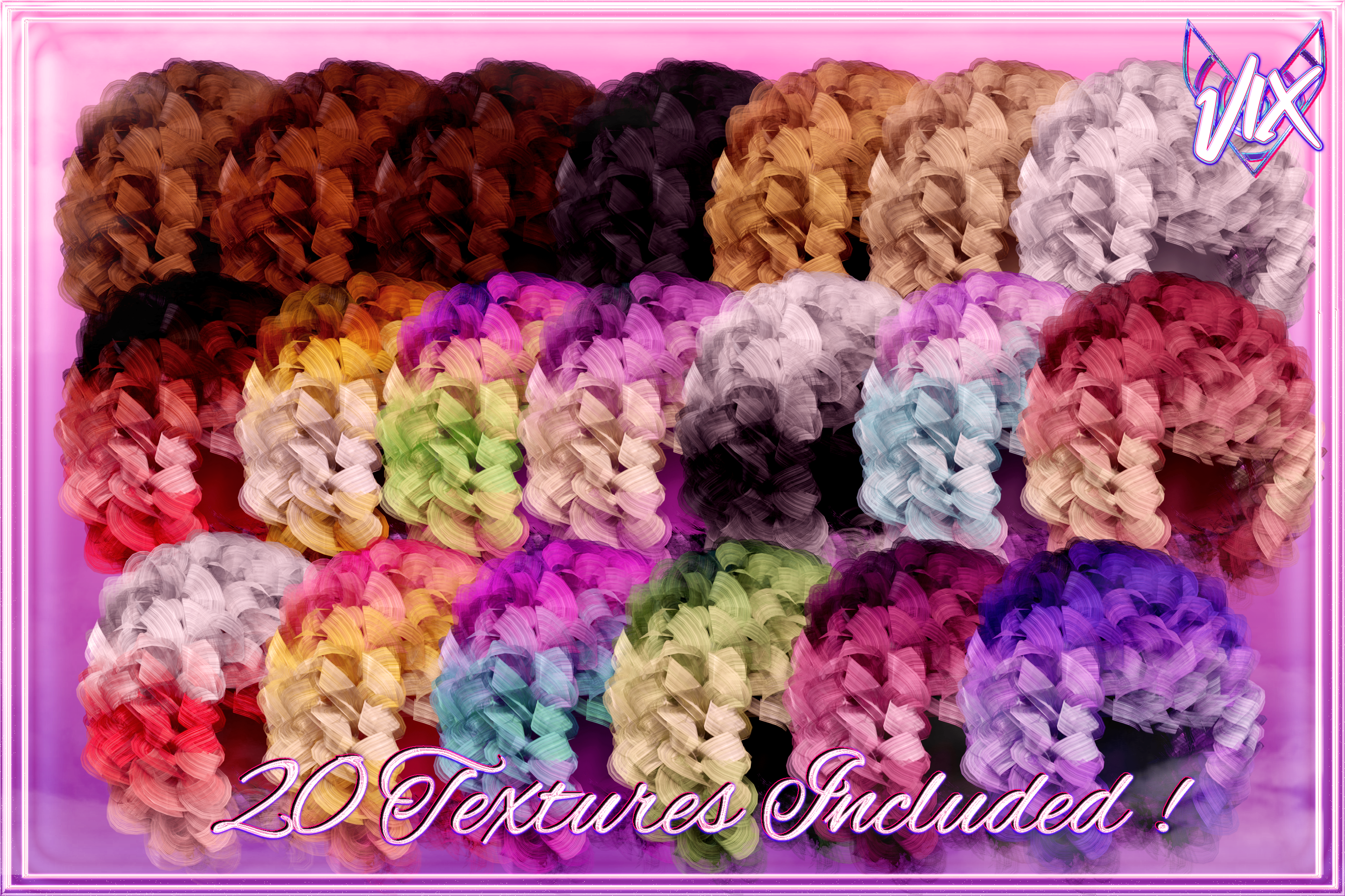 CURLY AFRO RIBBON CURLS PoC HAIR w/SQUISH BONES! by VIX