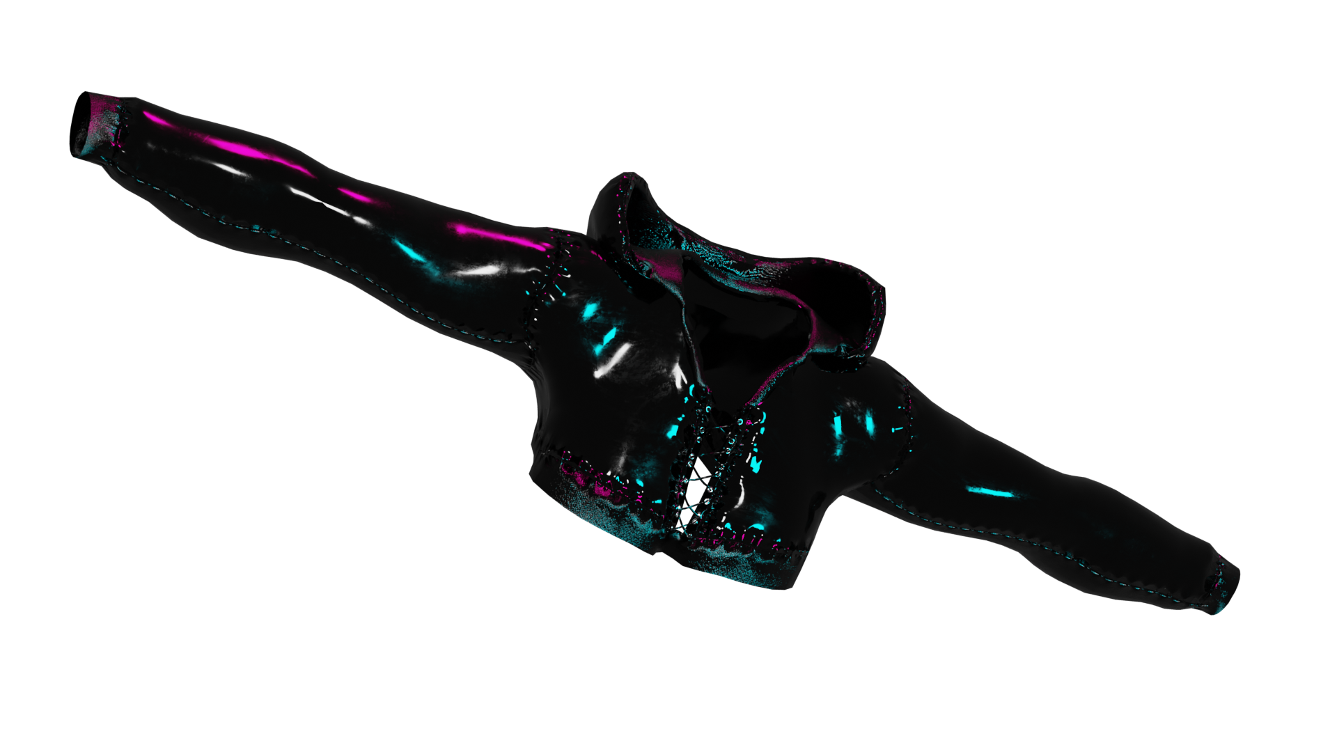 LATEX CROPPED HOODIE CORSET by VIX