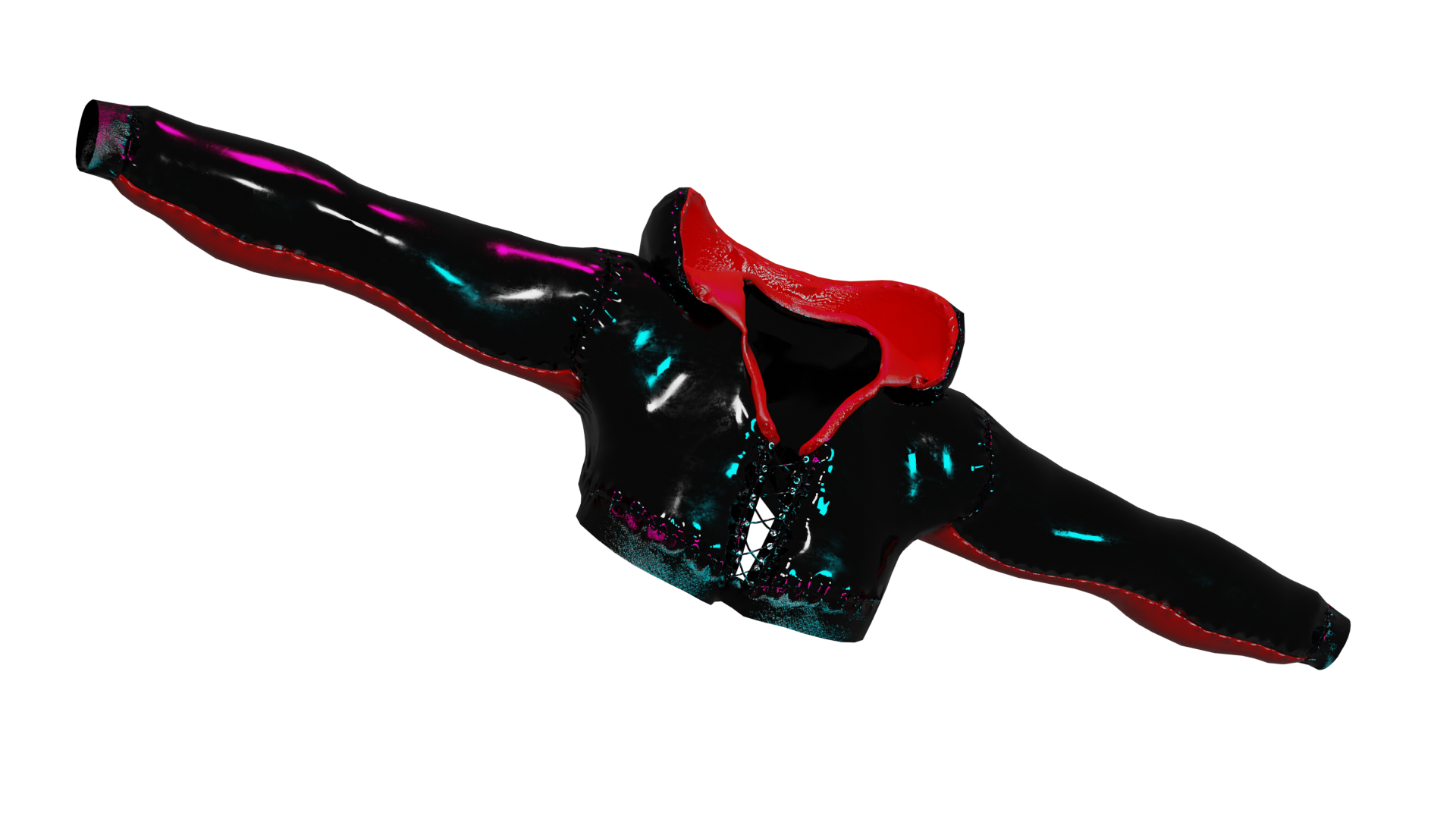 LATEX CROPPED HOODIE CORSET by VIX