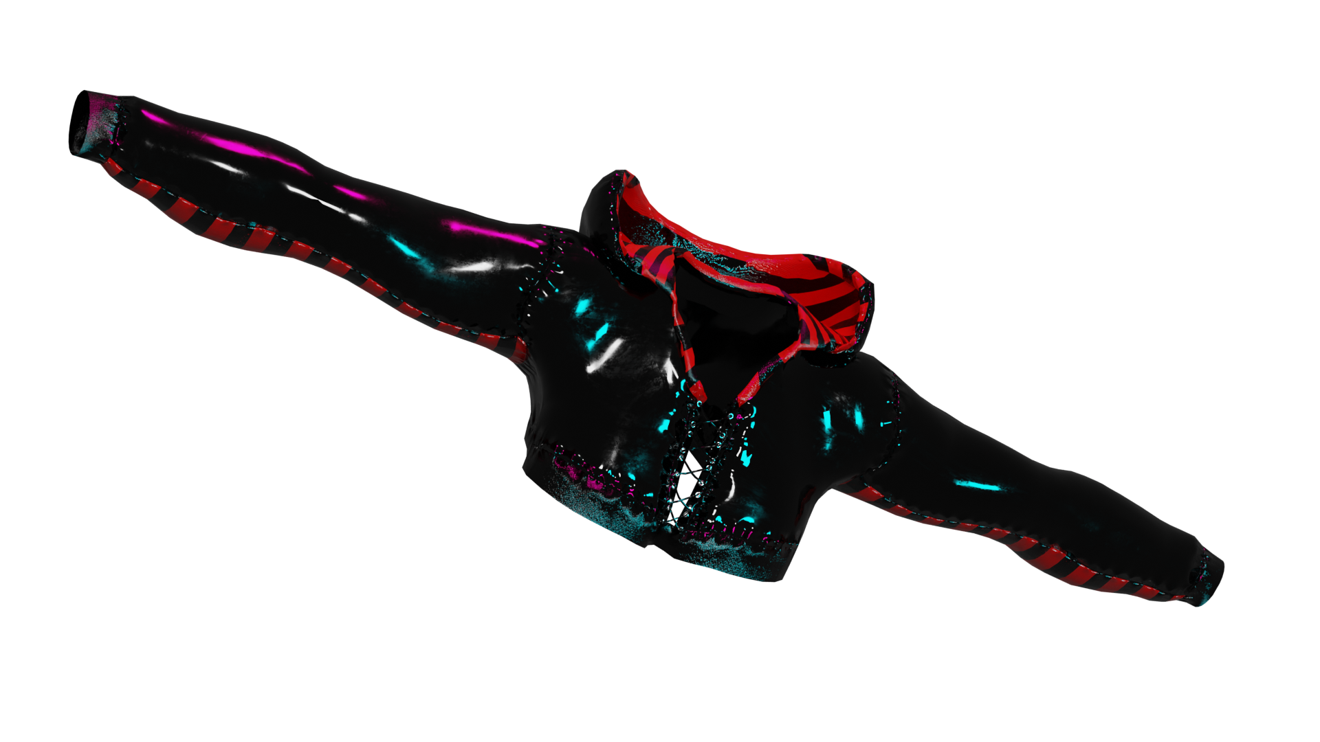 LATEX CROPPED HOODIE CORSET by VIX