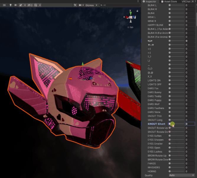 f-UR1 - The CUSTOMIZIABLE AUDIOLINK LOW POLY CYBORG FURRY HEAD - by VIX