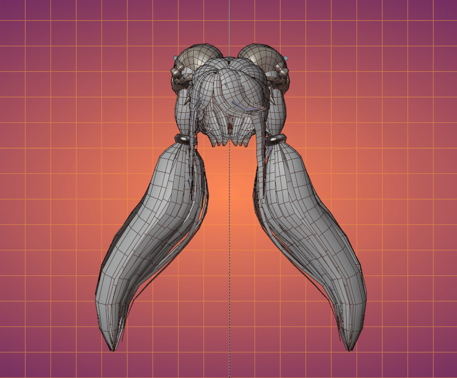 LOW POLY CAT SKULL PIGTAILS for VRChat Avatars - QUEST COMPATIBLE