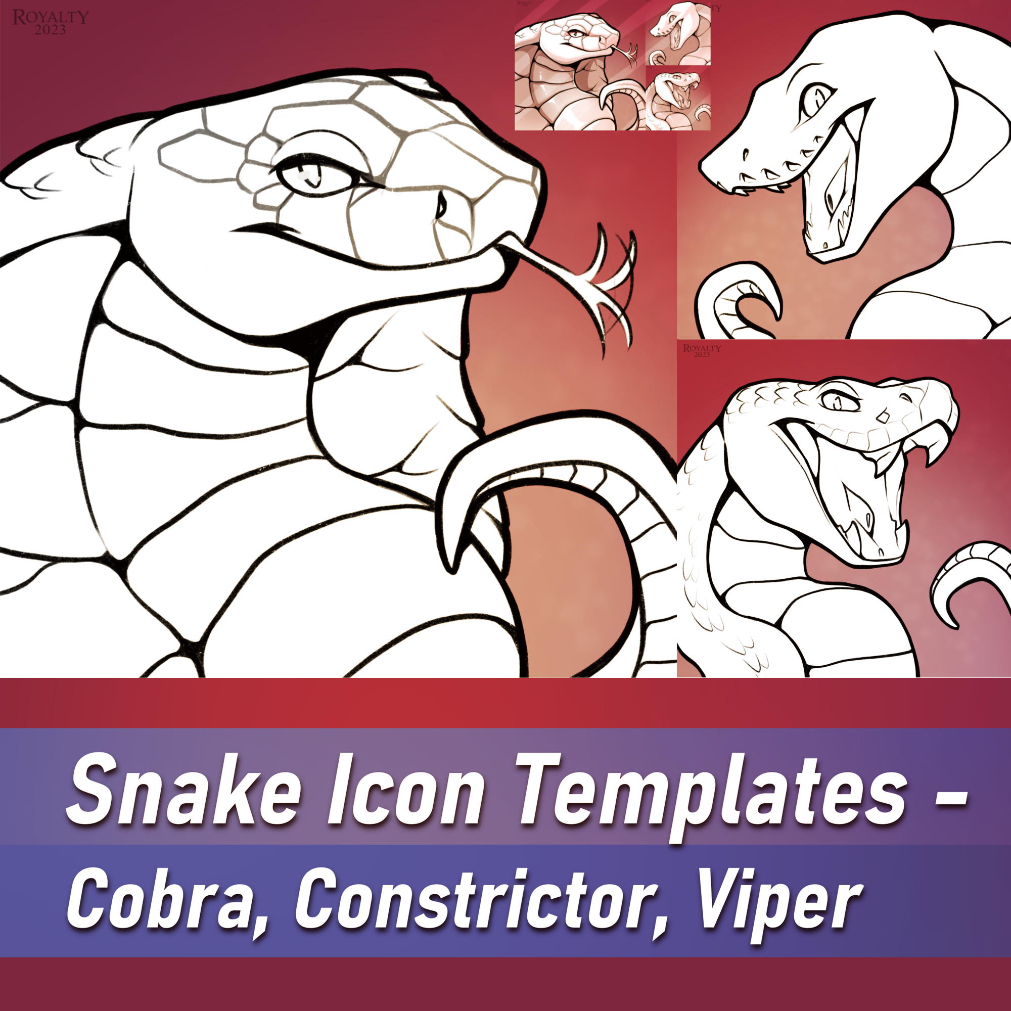 Snake Icon Templates - Cobra, Constrictor, Viper