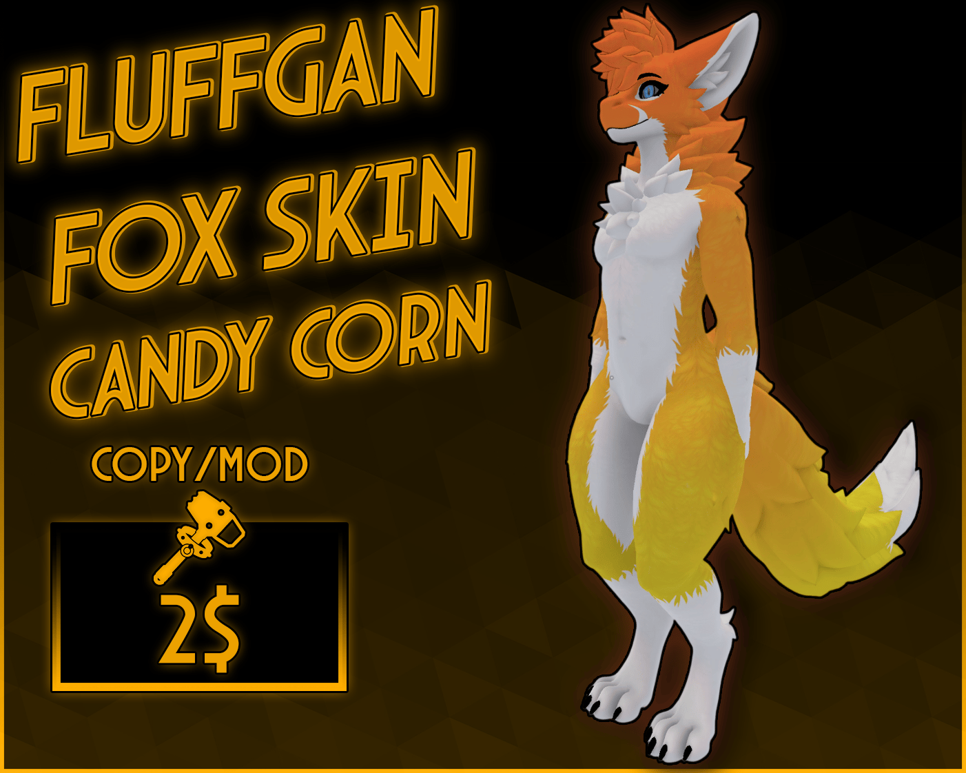 Fluffgan  fox skin  candy corn