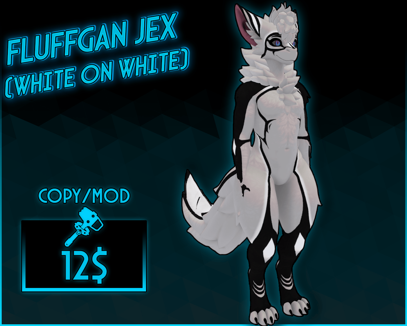 Fluffgan jex (White on White)