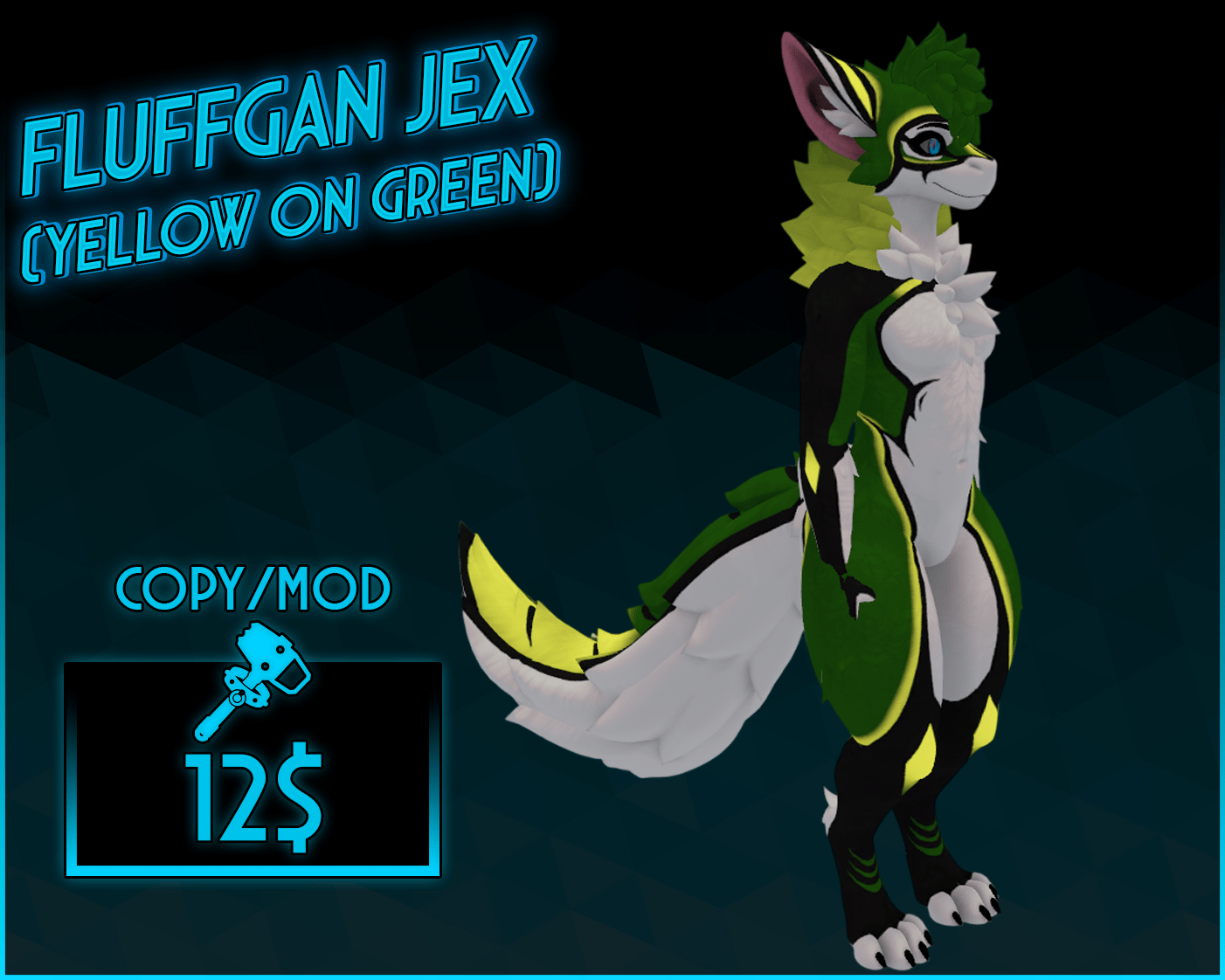 Fluffgan jex (Yellow On Green)