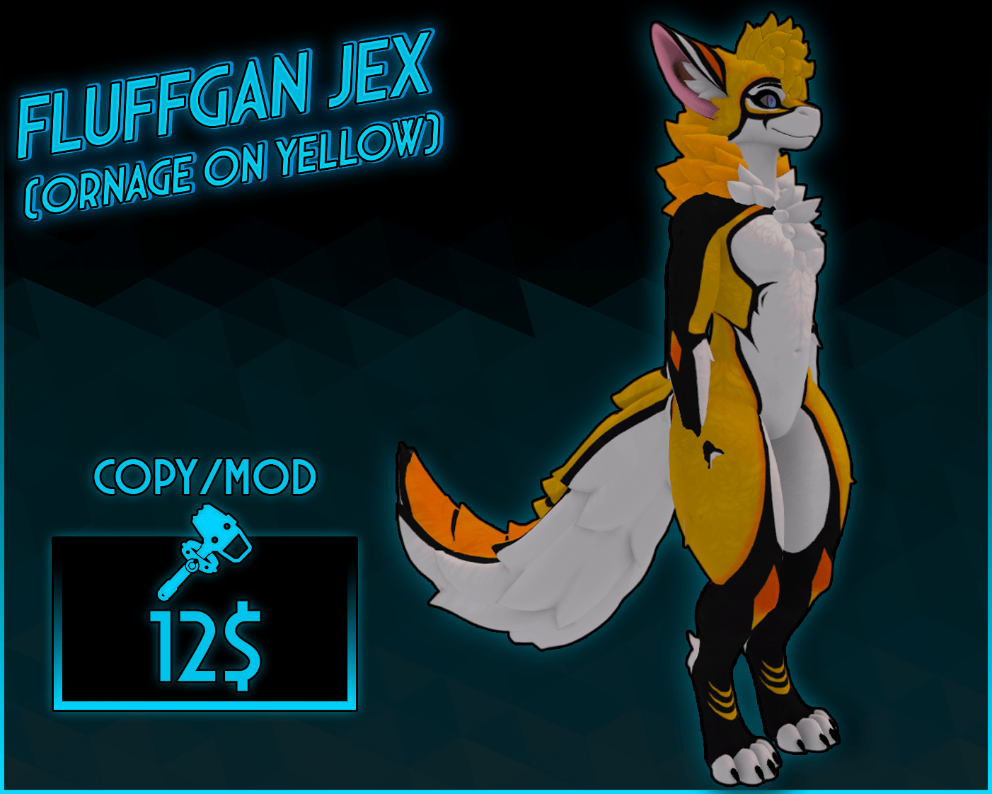 Fluffgan jex (Orange on Yellow)