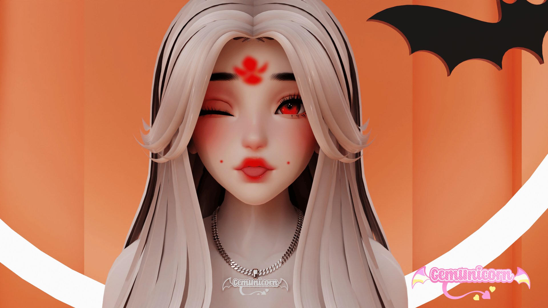 Oni makeup for Ameila head 