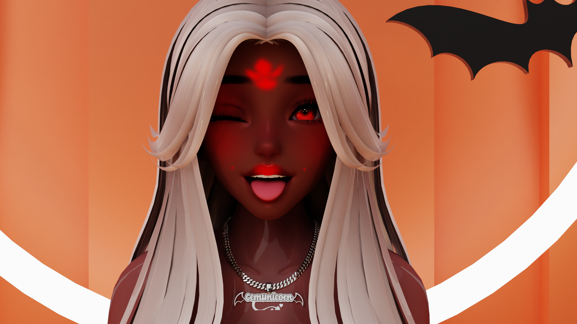 Oni makeup for Ameila head