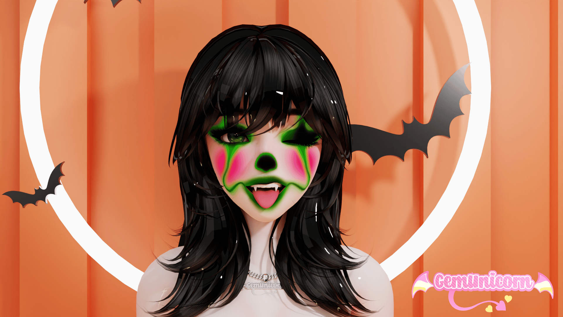 Clown makeup for the Ameila head