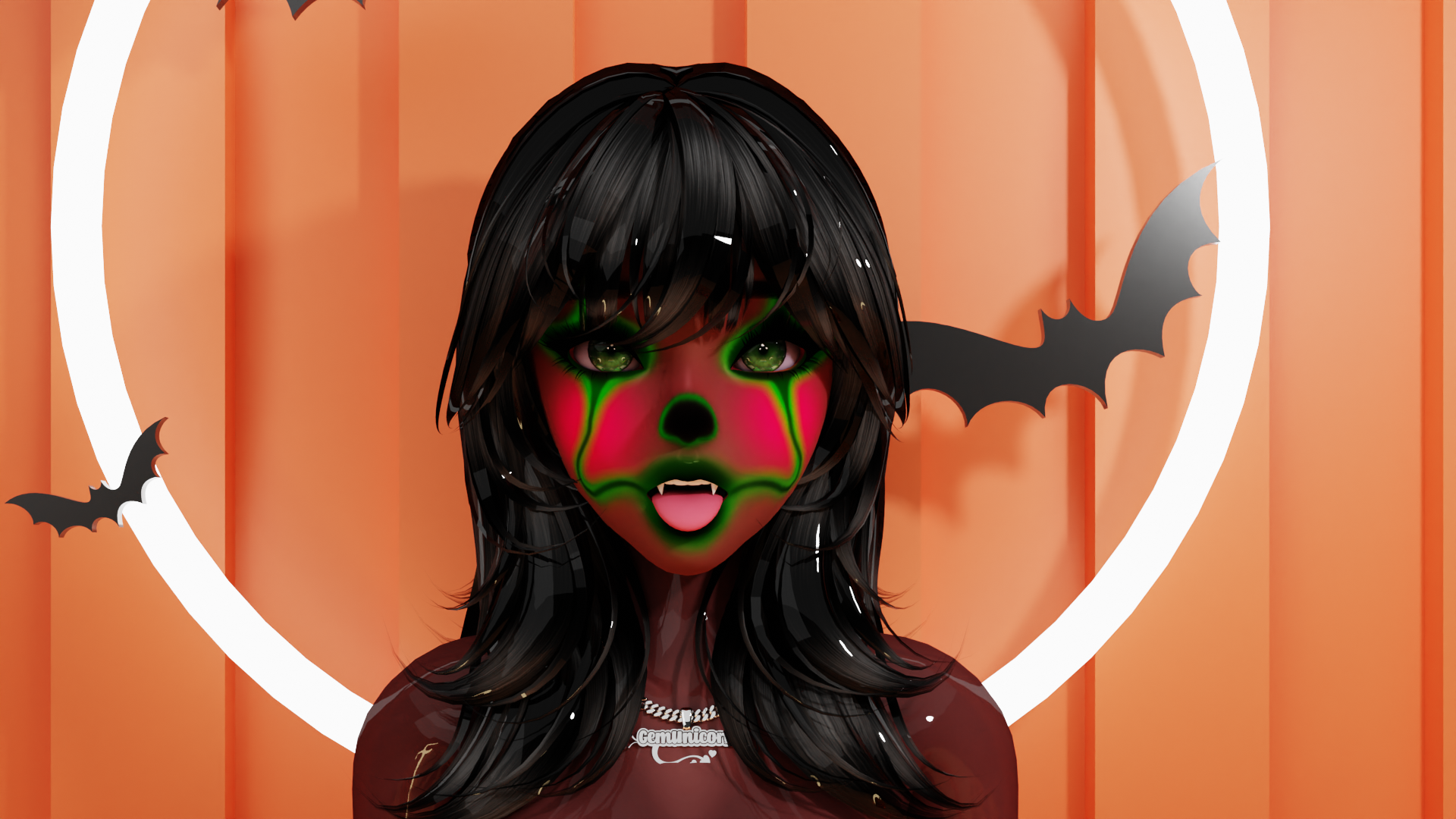 Clown makeup for the Ameila head