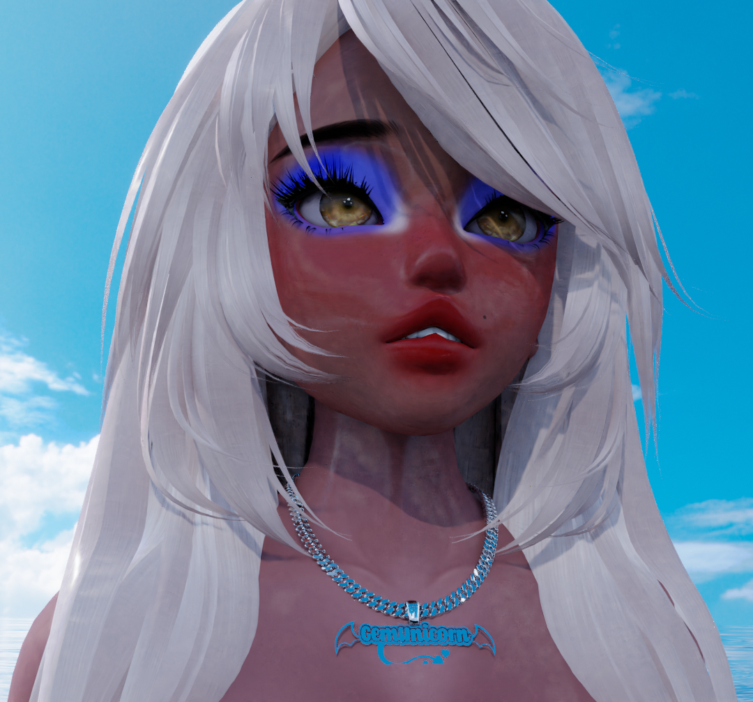 Free blue makeup for Ameila head