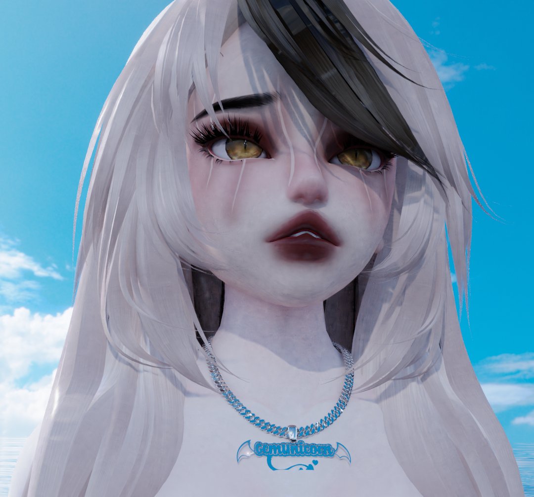Nude cyber makeup for Ameila Head