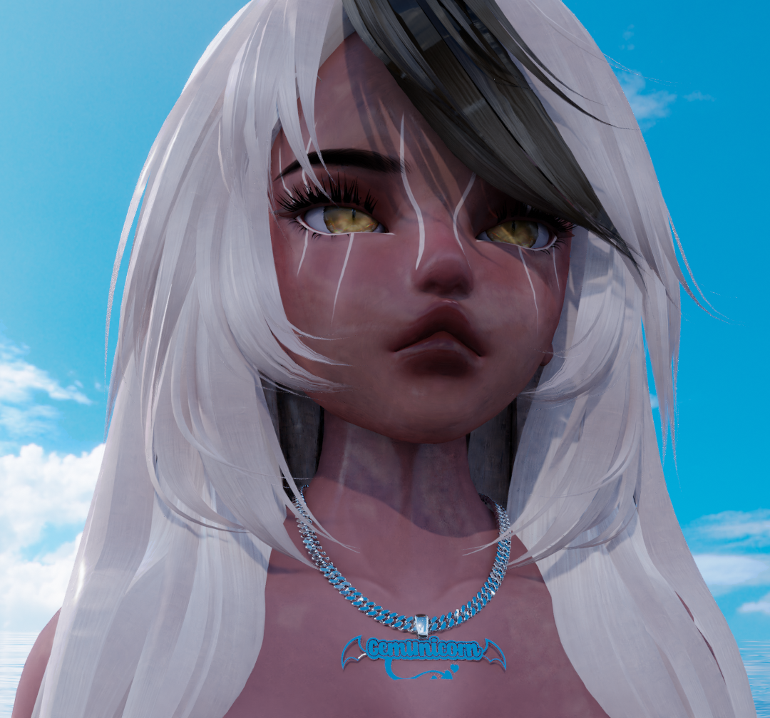 Nude cyber makeup for Ameila Head