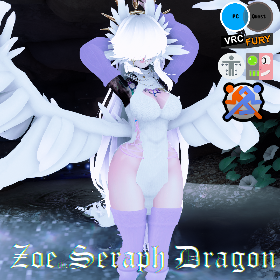 Zoe The Seraph Dragon - PC VRCFury VRFT GGLoco Limb Scaling