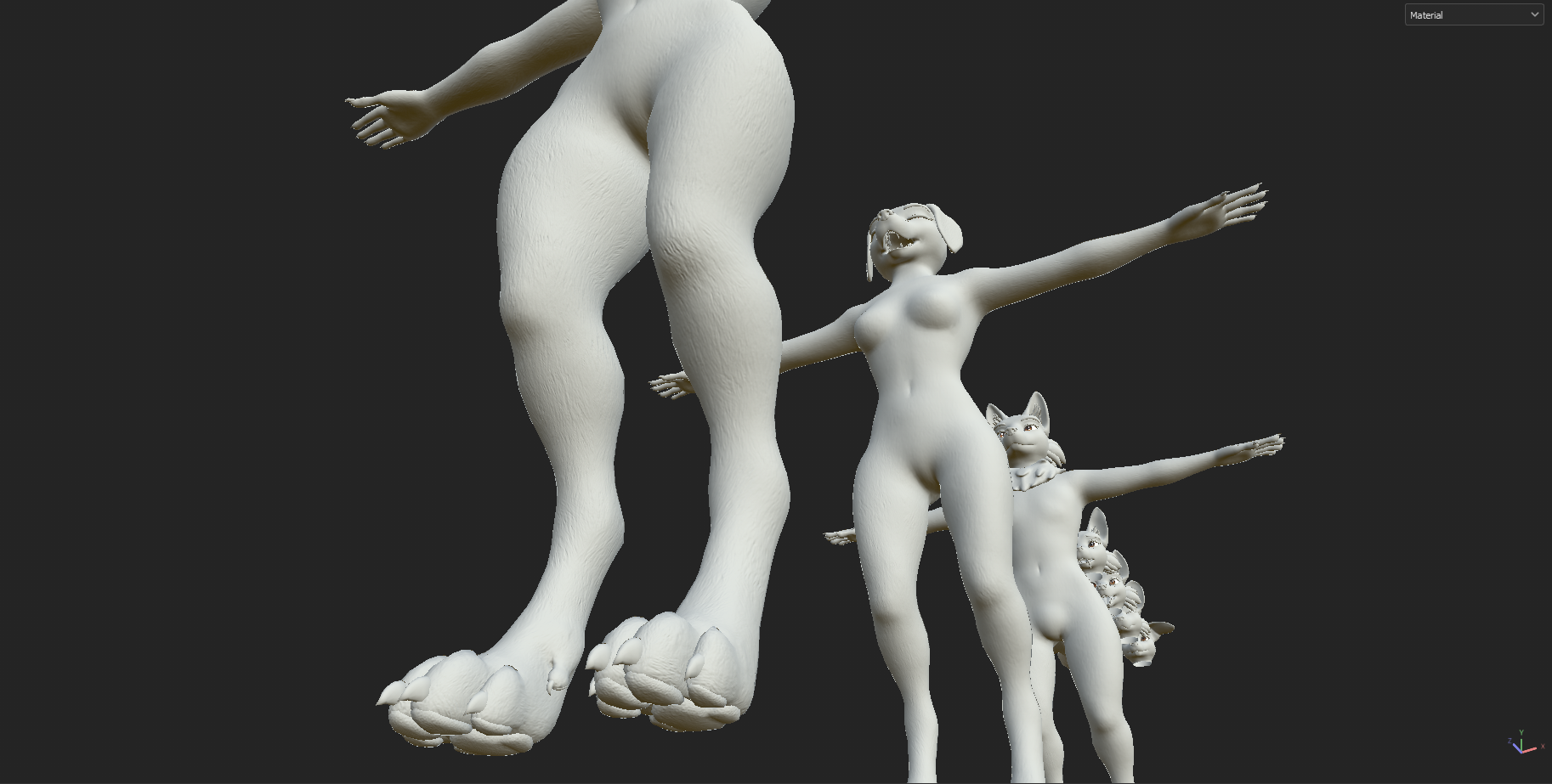 Furbrushed Kuda's Canine Normal & Height Maps