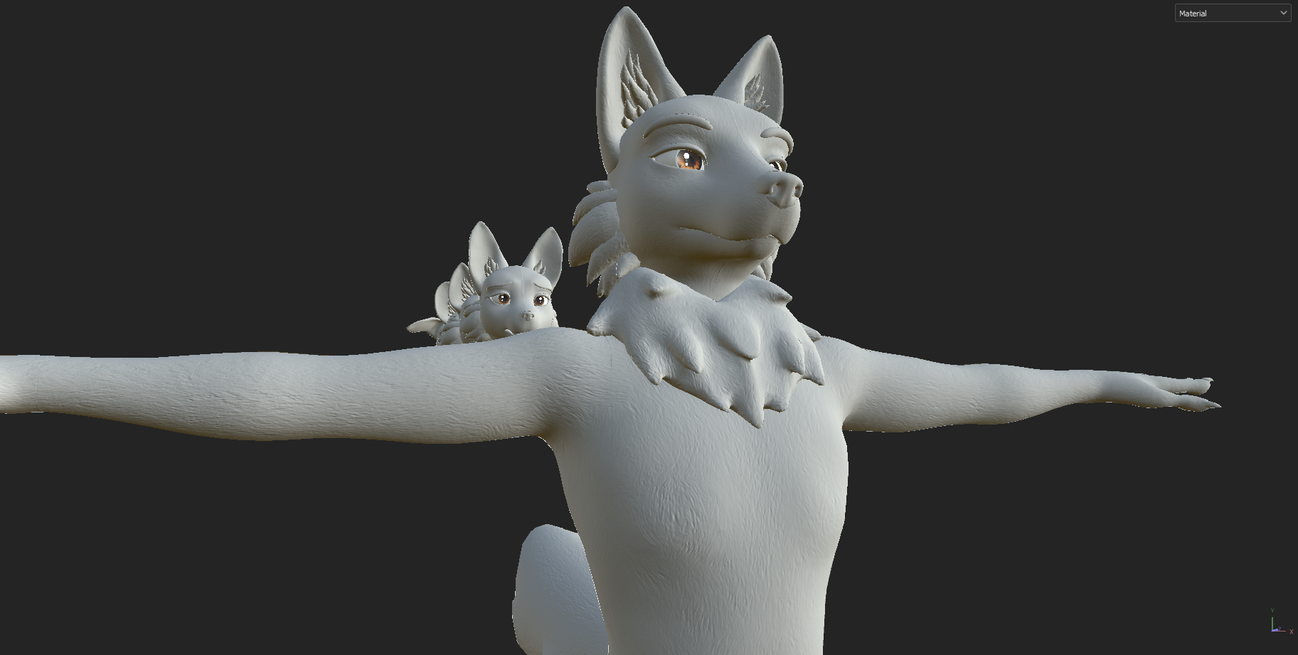 Furbrushed Kuda's Canine Normal & Height Maps