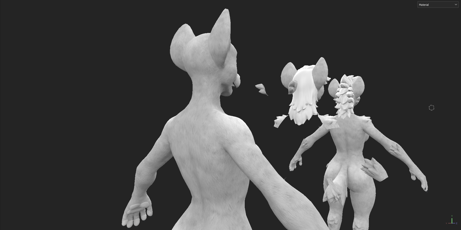 Furbrushed Hyenid Normal, Height & Roughness Maps