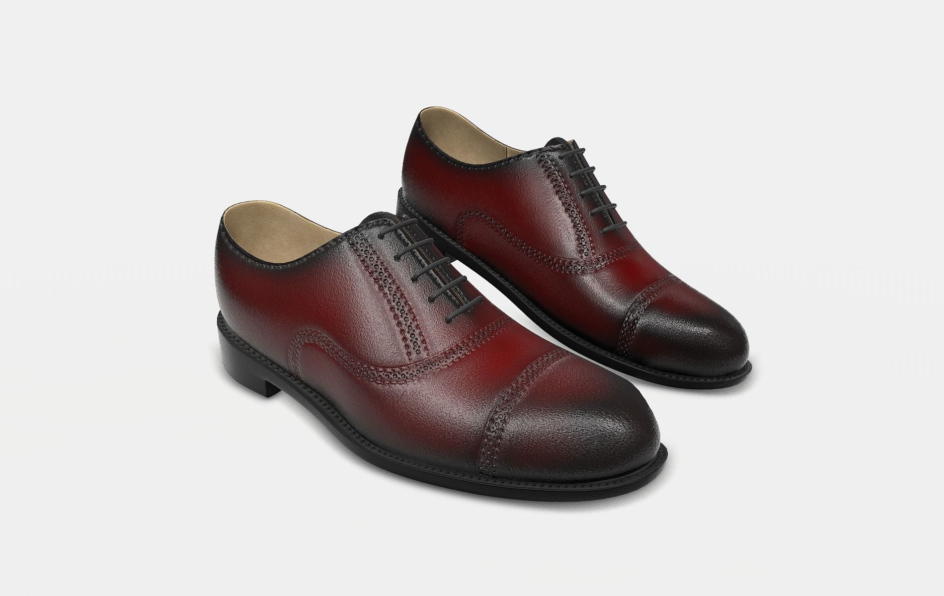 Shoes Brogue Oxford - Dark Red | WOLVES STUDIO
