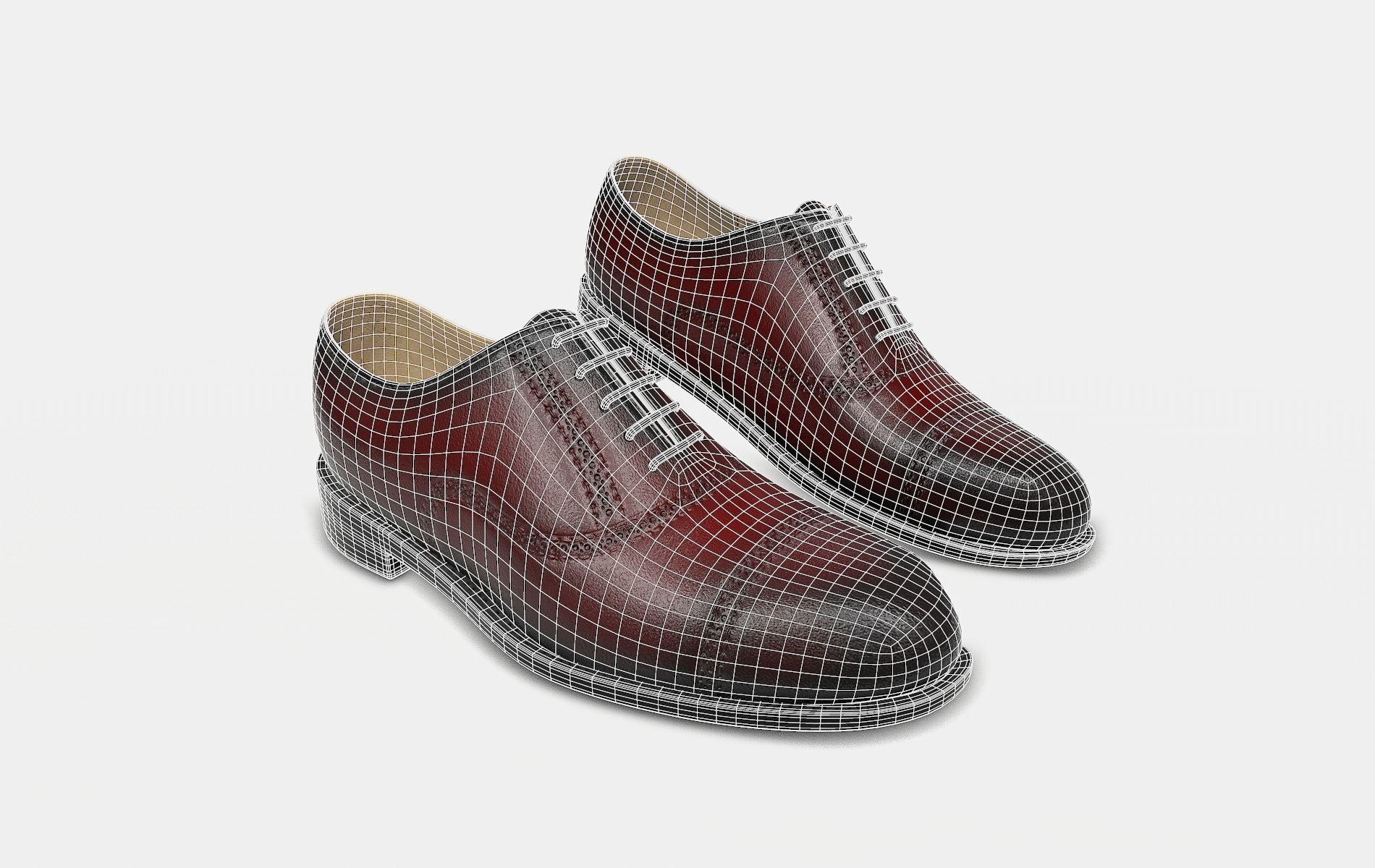 Shoes Brogue Oxford - Dark Red | WOLVES STUDIO