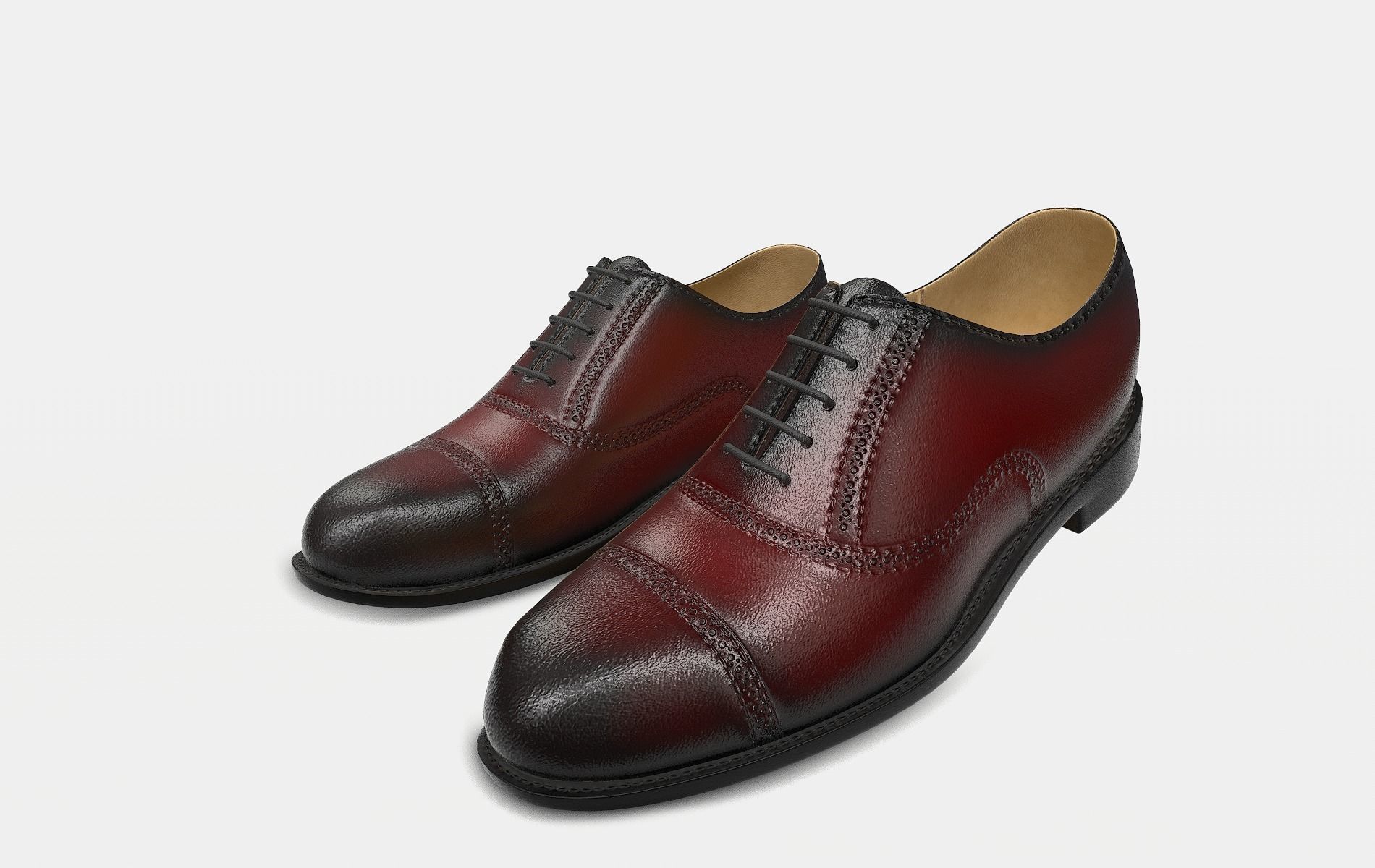 Shoes Brogue Oxford - Dark Red | WOLVES STUDIO