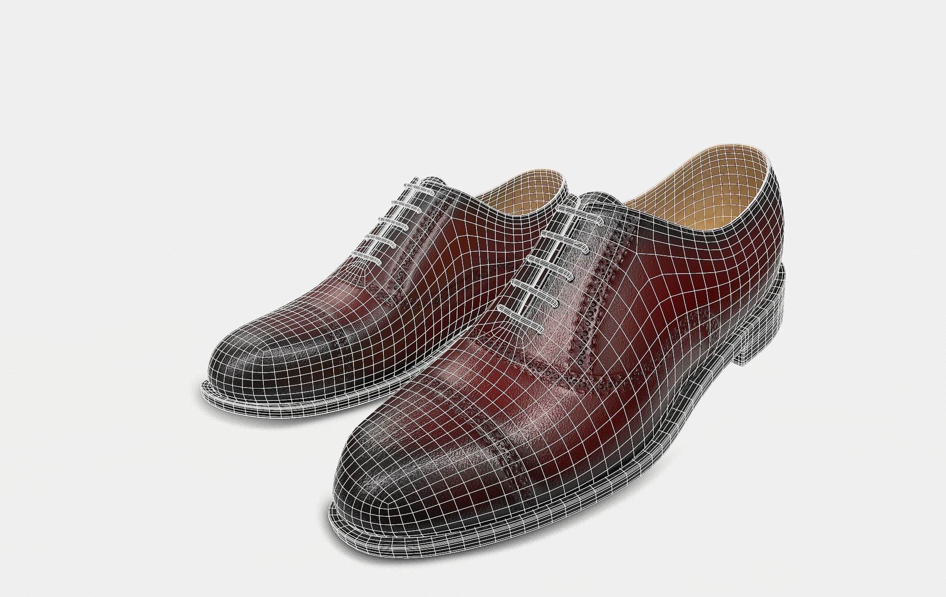 Shoes Brogue Oxford - Dark Red | WOLVES STUDIO