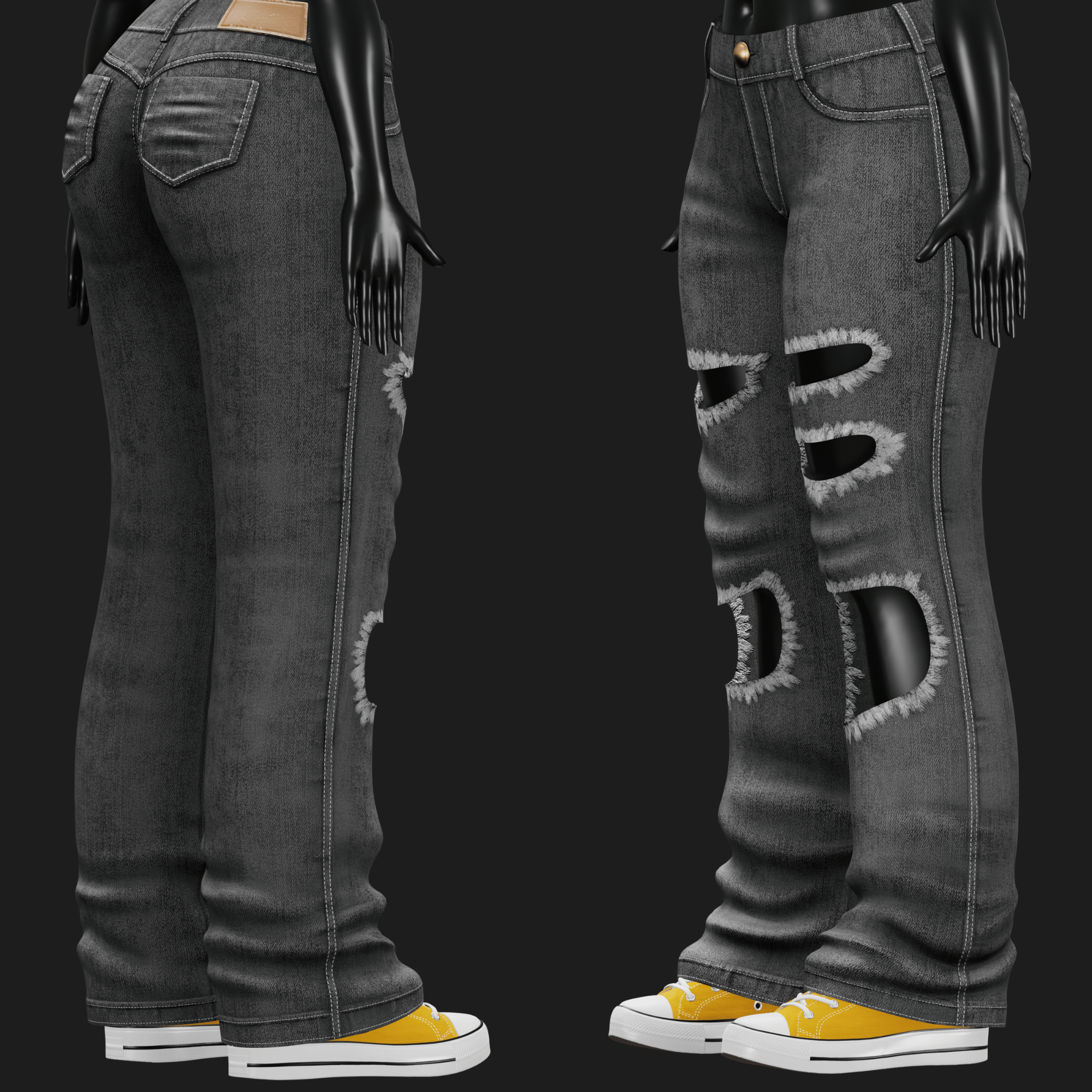 WOMEN'S DENIM PANTS VRChat - 5 COLORS | WOLVES STUDIO