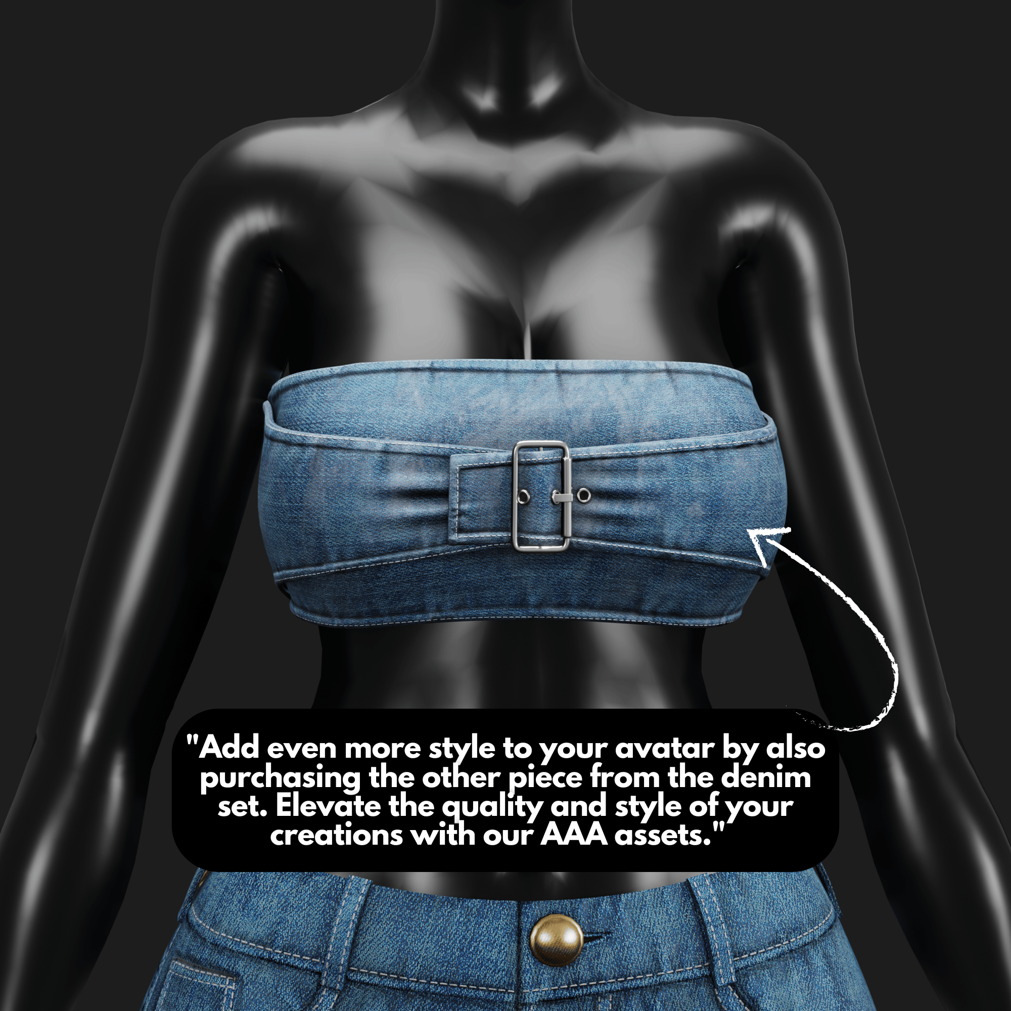 WOMEN'S DENIM PANTS VRChat - 5 COLORS | WOLVES STUDIO