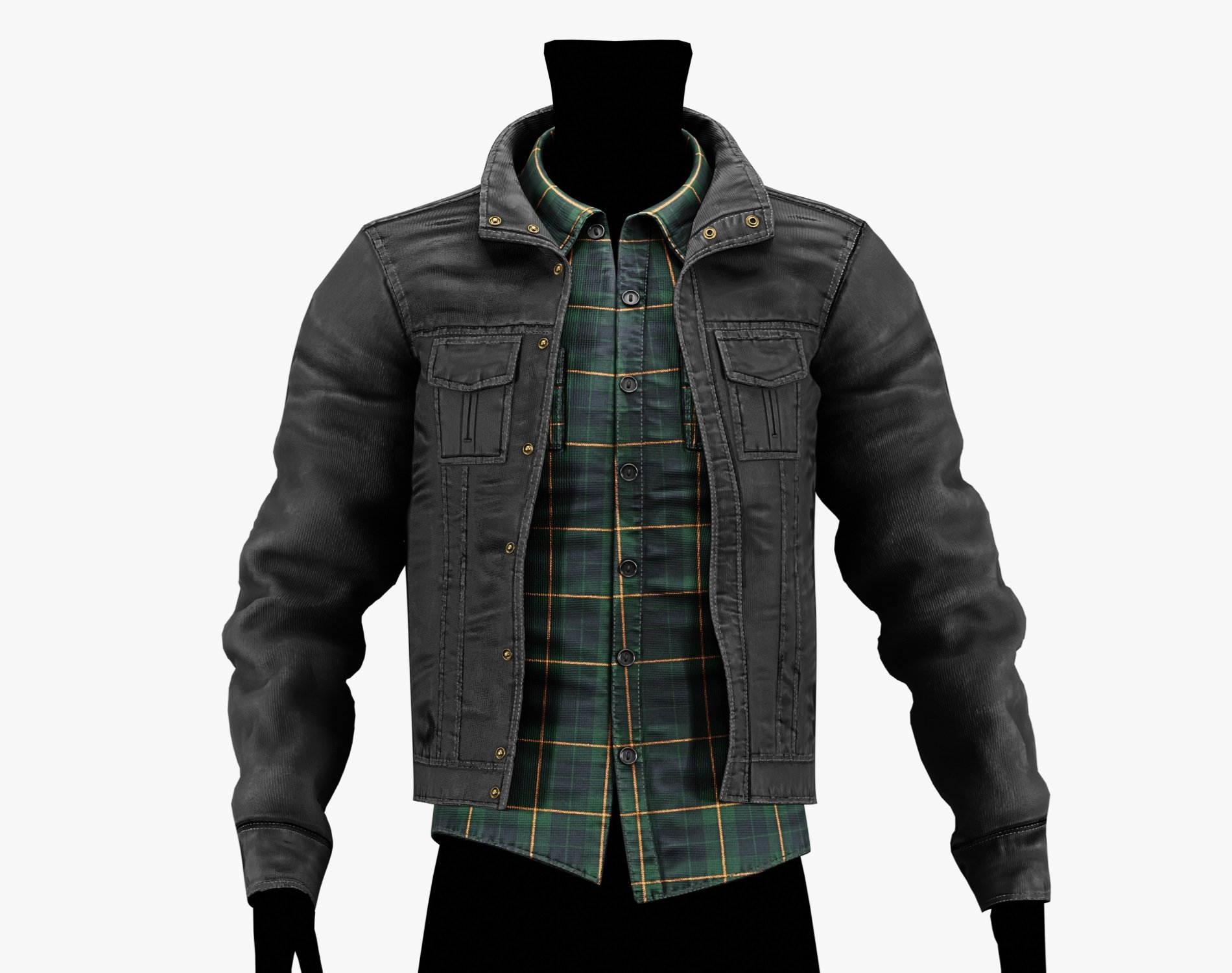 3D Jacket + Flannel Plaid Shirt Casual Clothing - EBOY Pack | WOLVES STUDIO