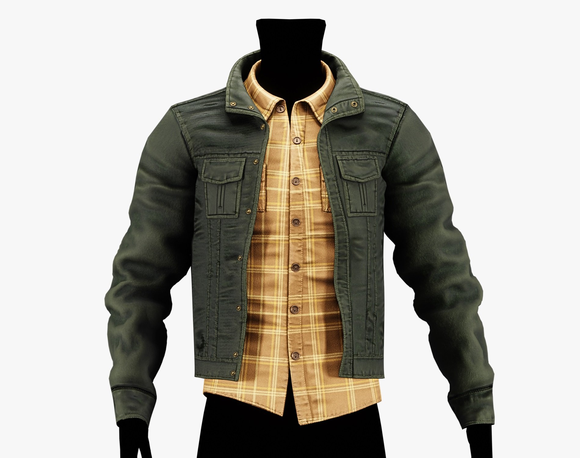 3D Jacket + Flannel Plaid Shirt Casual Clothing - EBOY Pack | WOLVES STUDIO