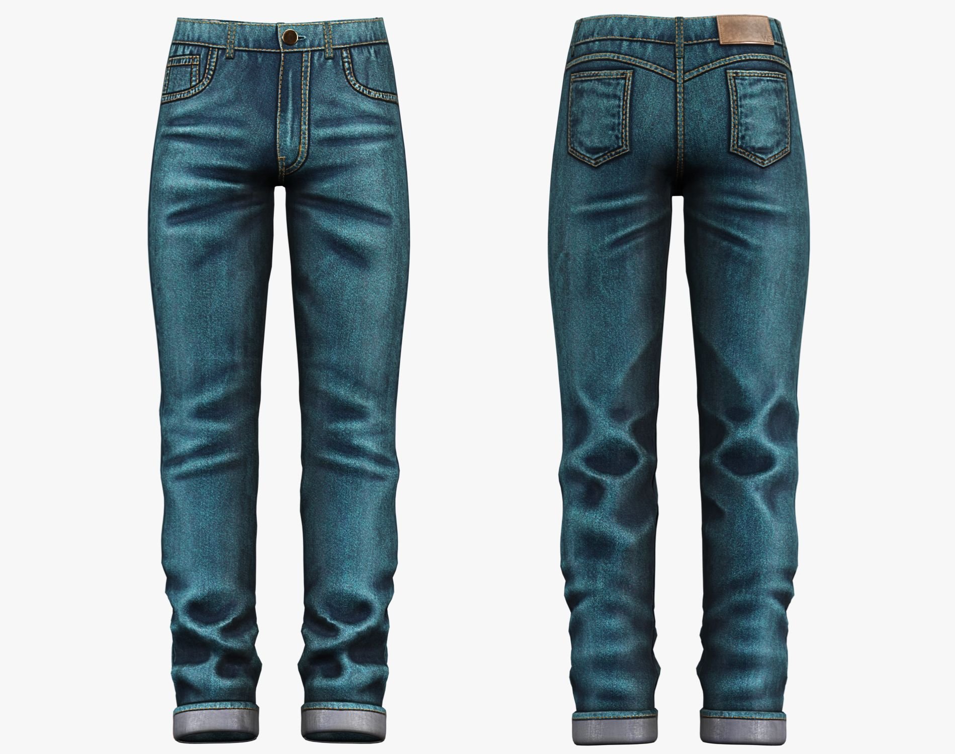 Male Casual Jeans Pants Pack - Game-Ready 3D Model | PBR 4K Denim | WOLVES STUDIO