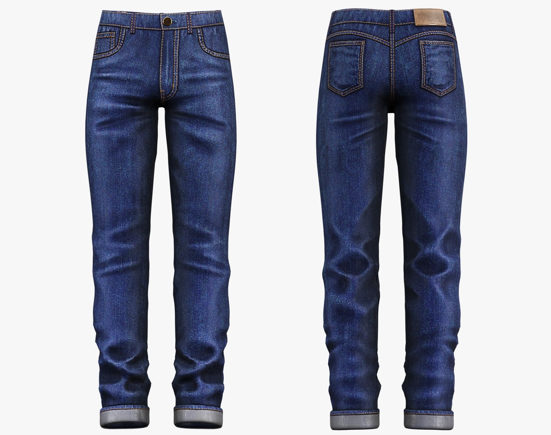 Male Casual Jeans Pants Pack - Game-Ready 3D Model | PBR 4K Denim | WOLVES STUDIO