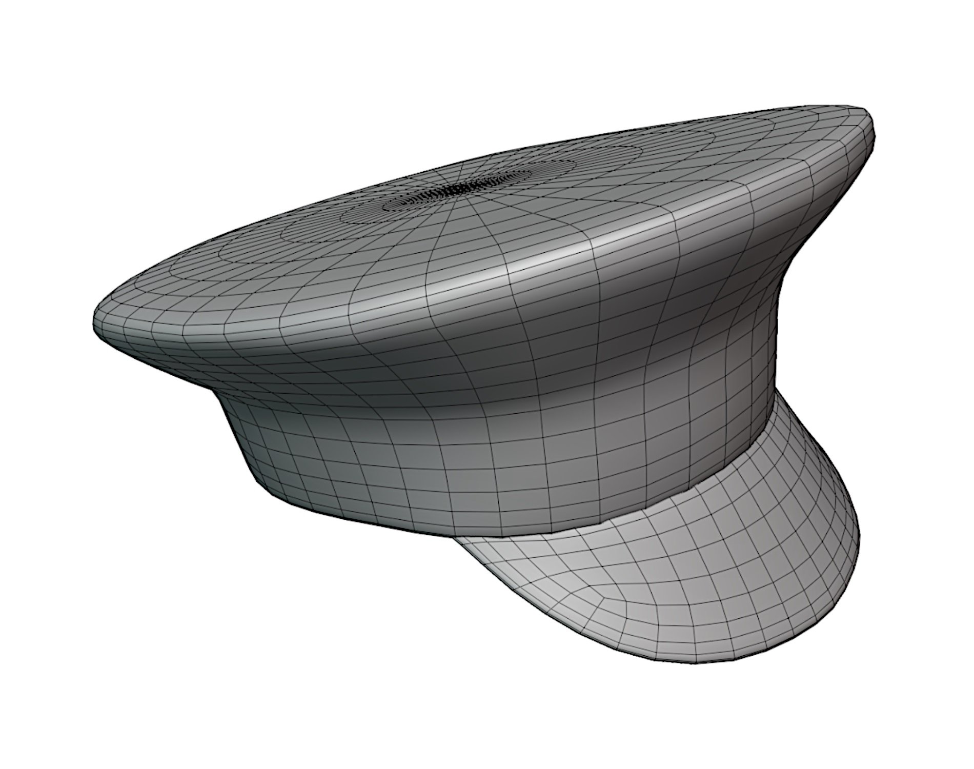 Black Latex Military Hat - Glossy High-Detail Accessory | WOLVES STUDIO