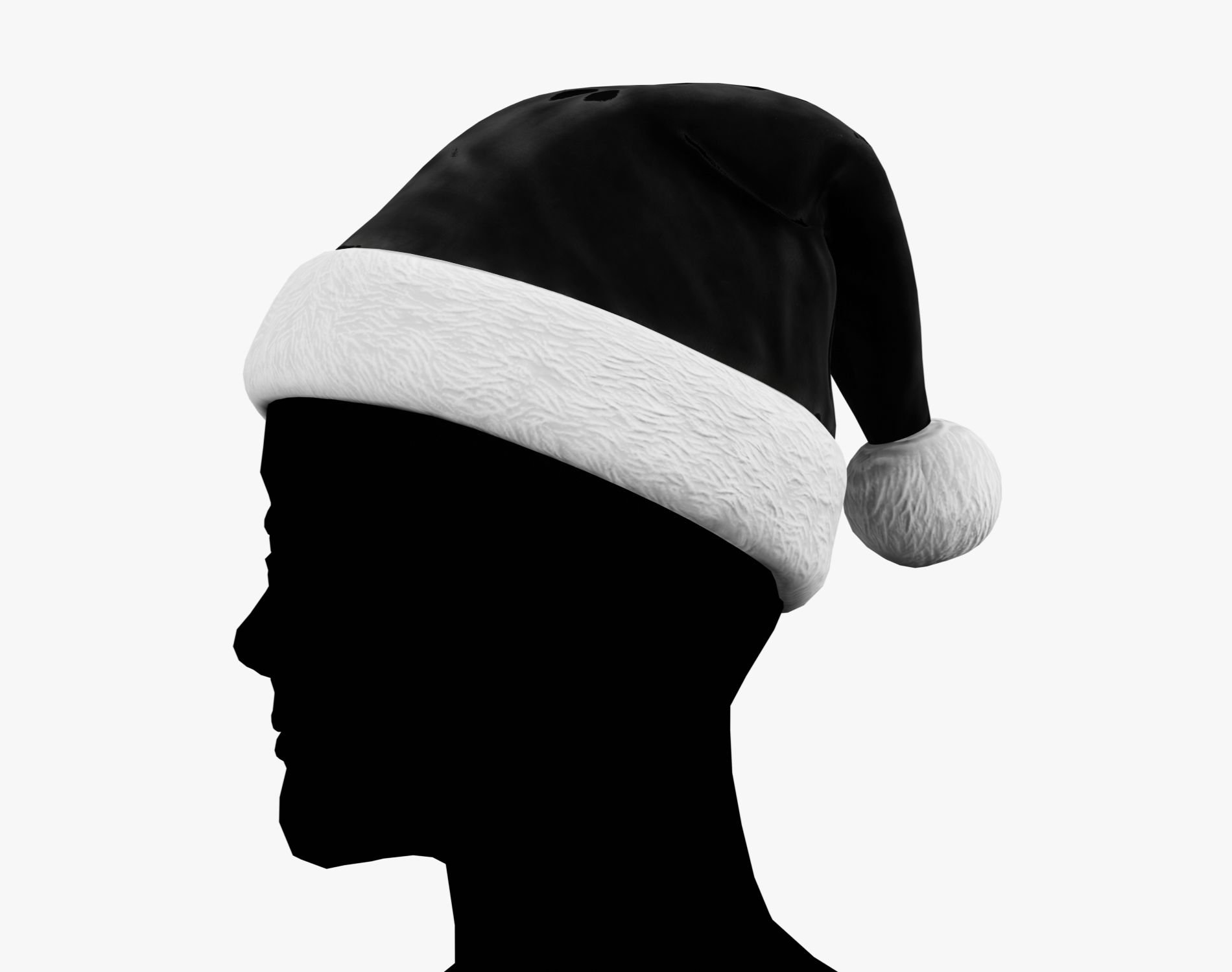 Classic Santa Hat Black - Christmas Avatar Accessory | WOLVES STUDIO