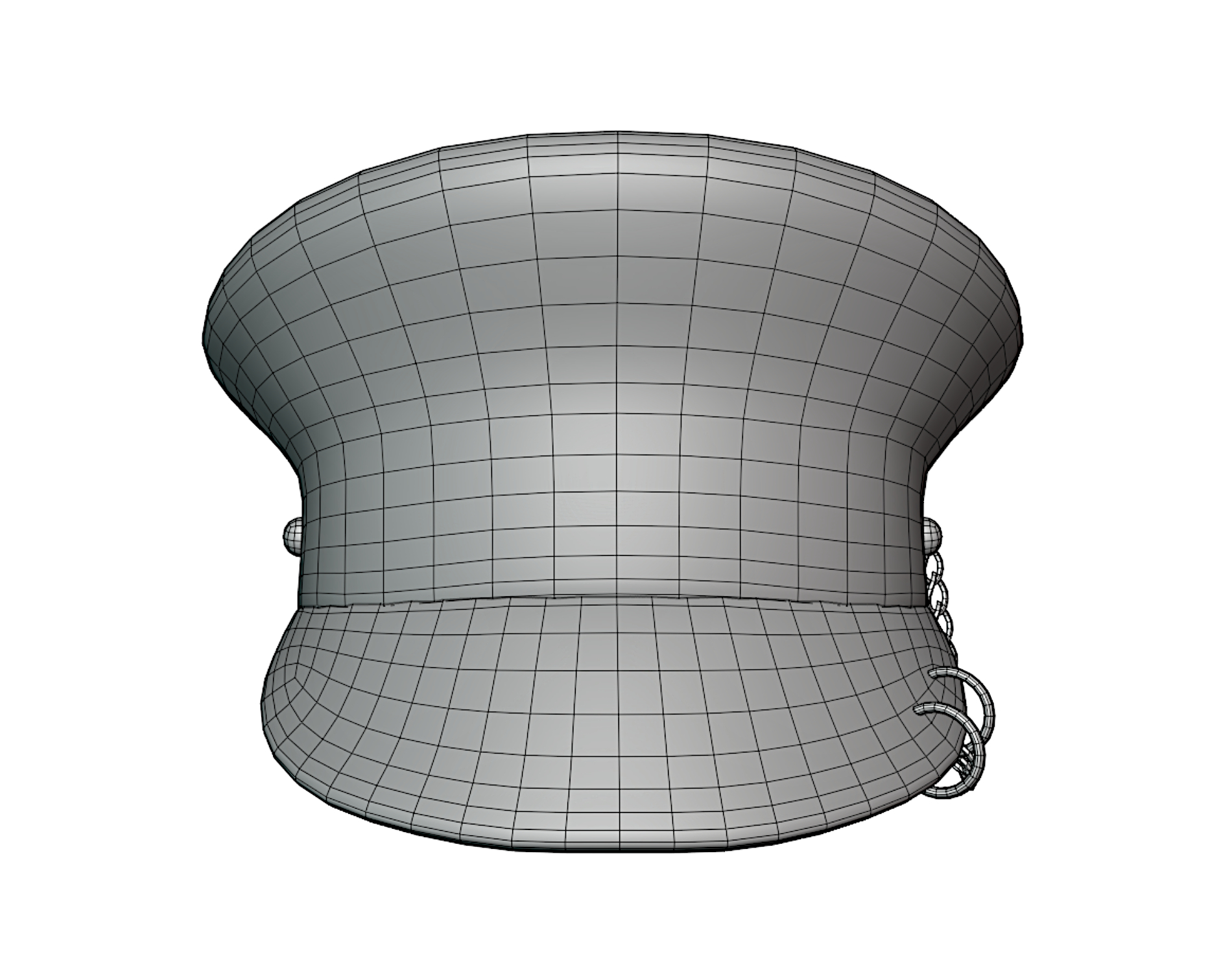 Black Latex Military Hat with Chain Detail - Avatar Accessory | WOLVES STUDIO