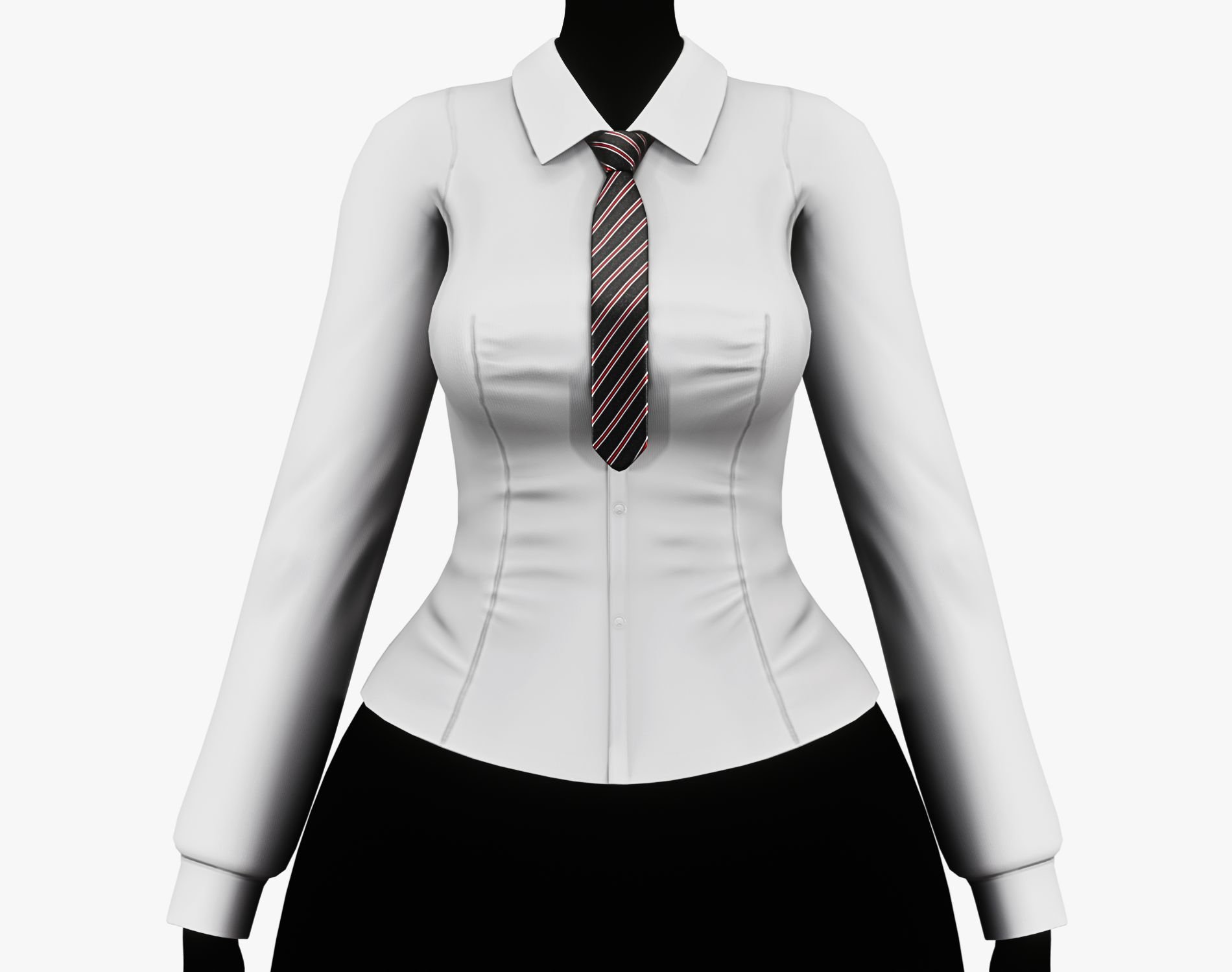 Women’s Slim Shirt with Tie - VRChat Clothing | WOLVES STUDIO