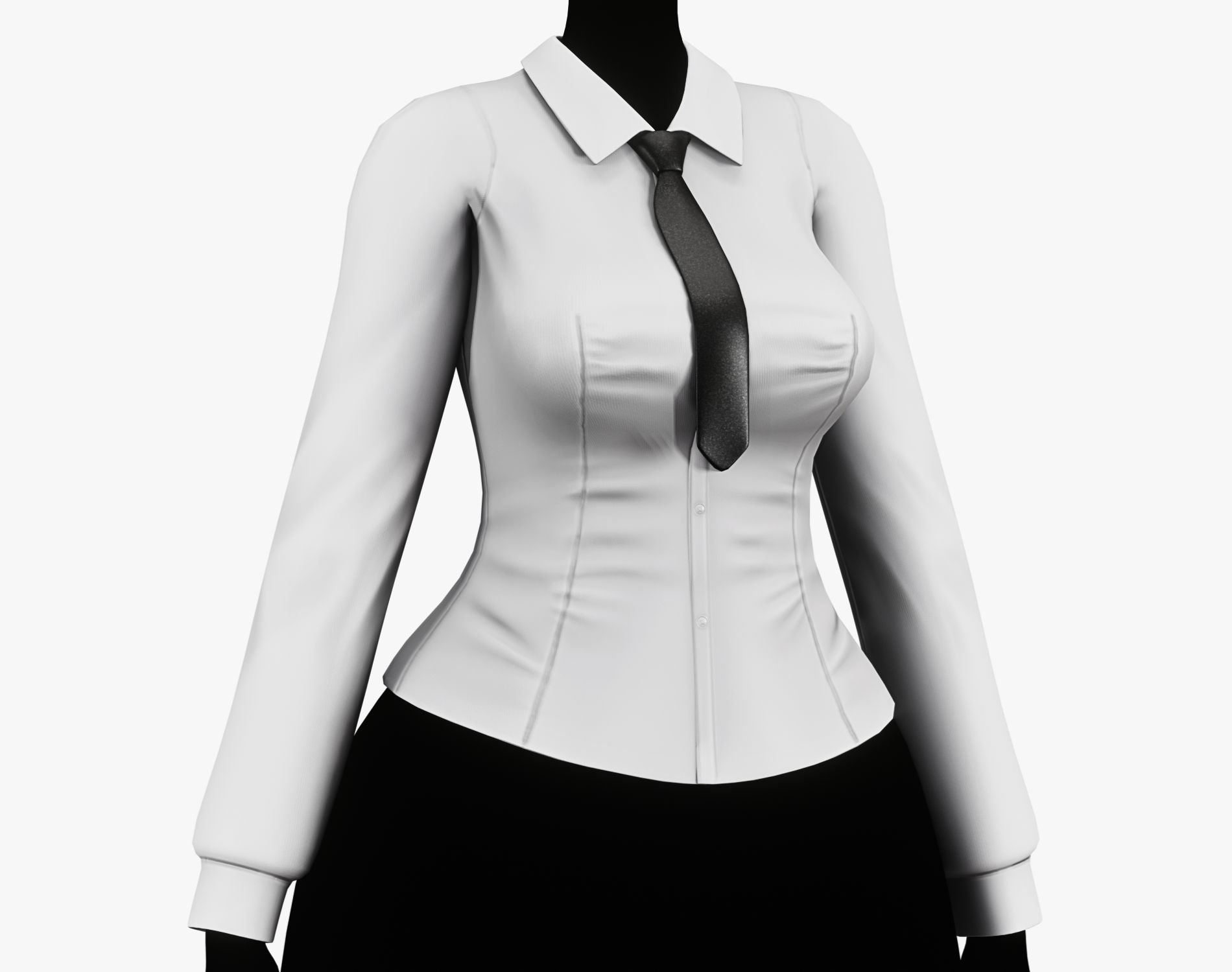 Women’s Slim Shirt with Tie - VRChat Clothing | WOLVES STUDIO
