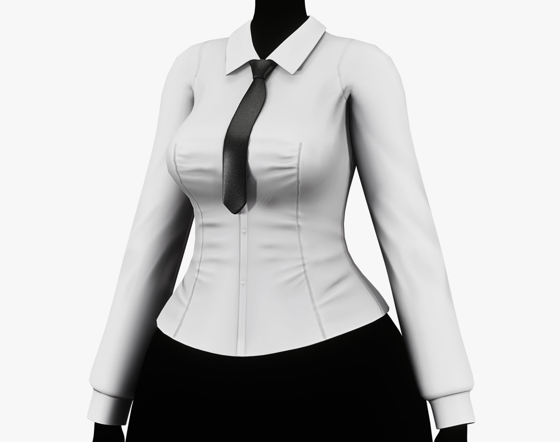 Women’s Slim Shirt with Tie - VRChat Clothing | WOLVES STUDIO
