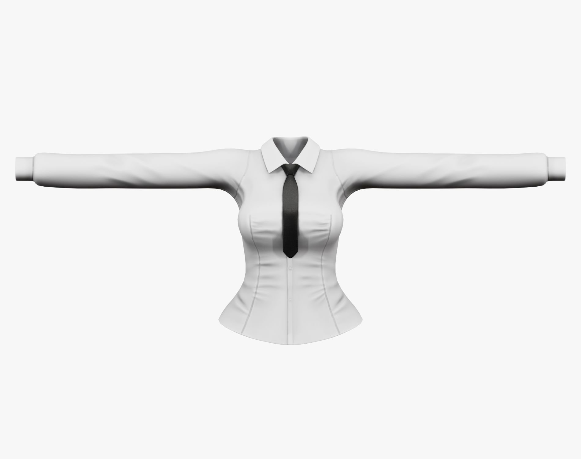 Women’s Slim Shirt with Tie - VRChat Clothing | WOLVES STUDIO