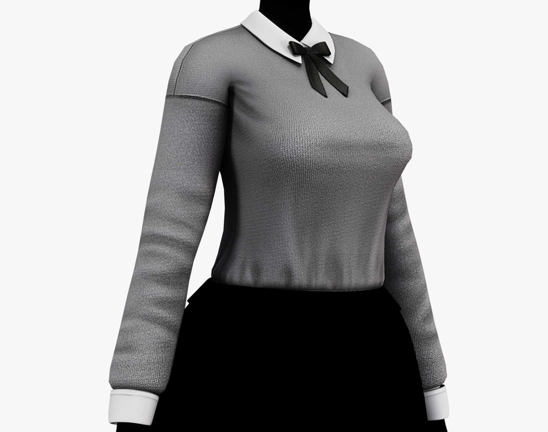 Women’s Sweater + Shirt Collar + Sleeves + Ribbon Pack - VRChat Clothing | WOLVES STUDIO