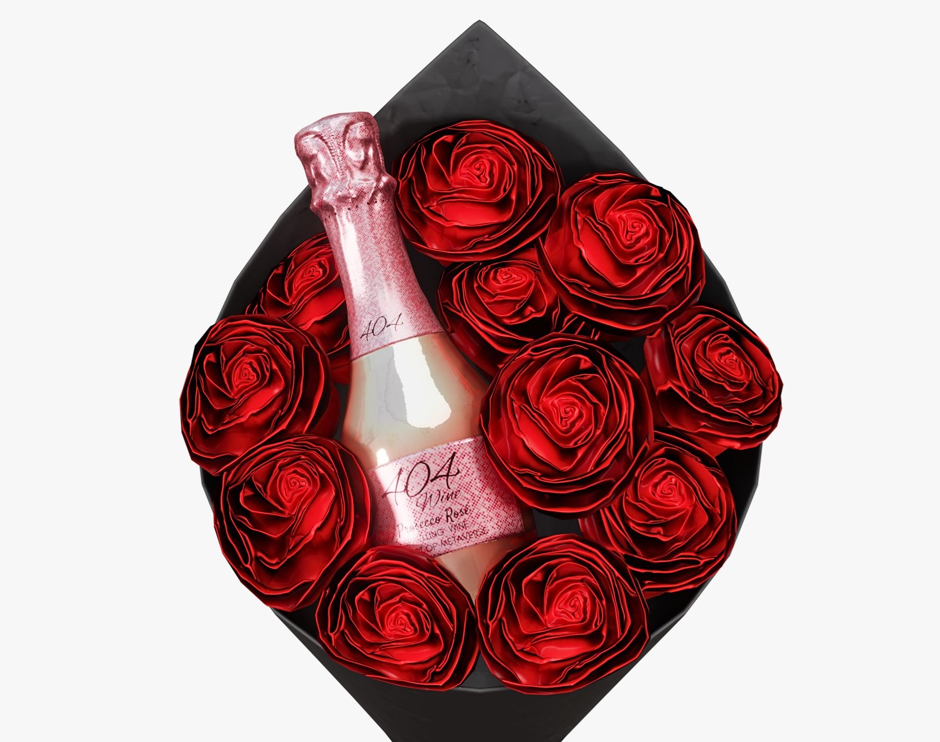 Valentine’s Wine Bottle + Bouquet - Romantic Gift Prop | WOLVES STUDIO