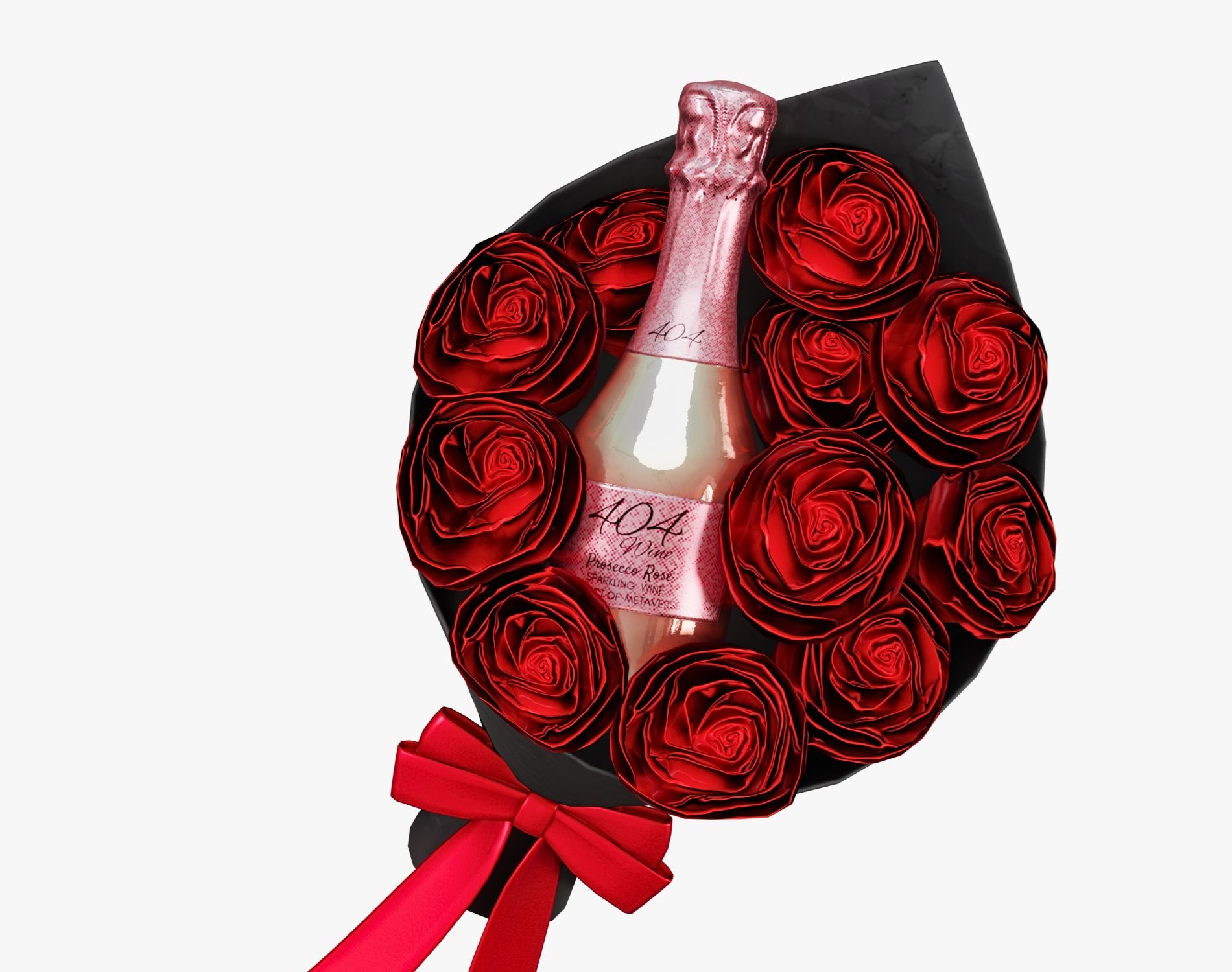 Valentine’s Wine Bottle + Bouquet - Romantic Gift Prop | WOLVES STUDIO