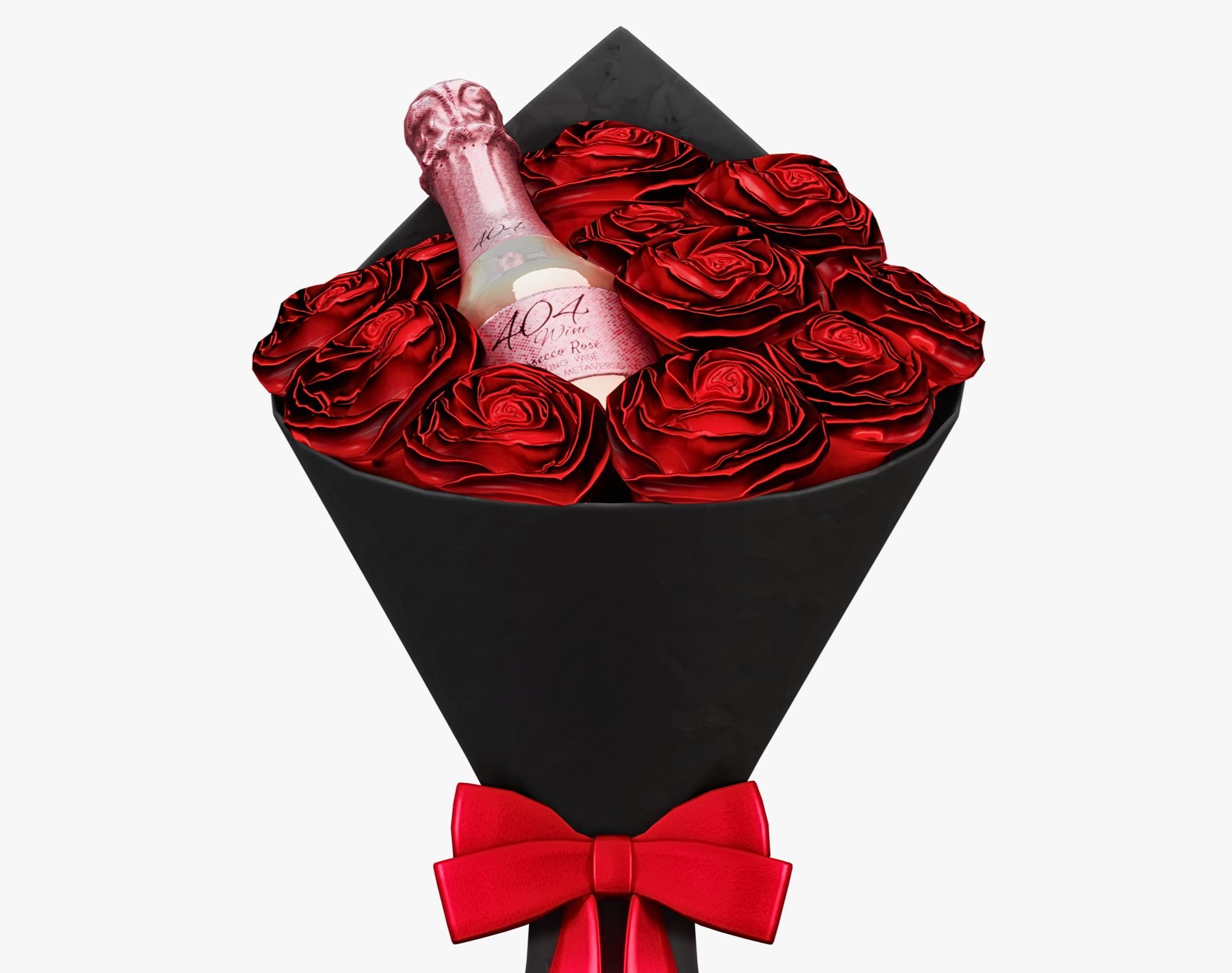 Valentine’s Wine Bottle + Bouquet - Romantic Gift Prop | WOLVES STUDIO