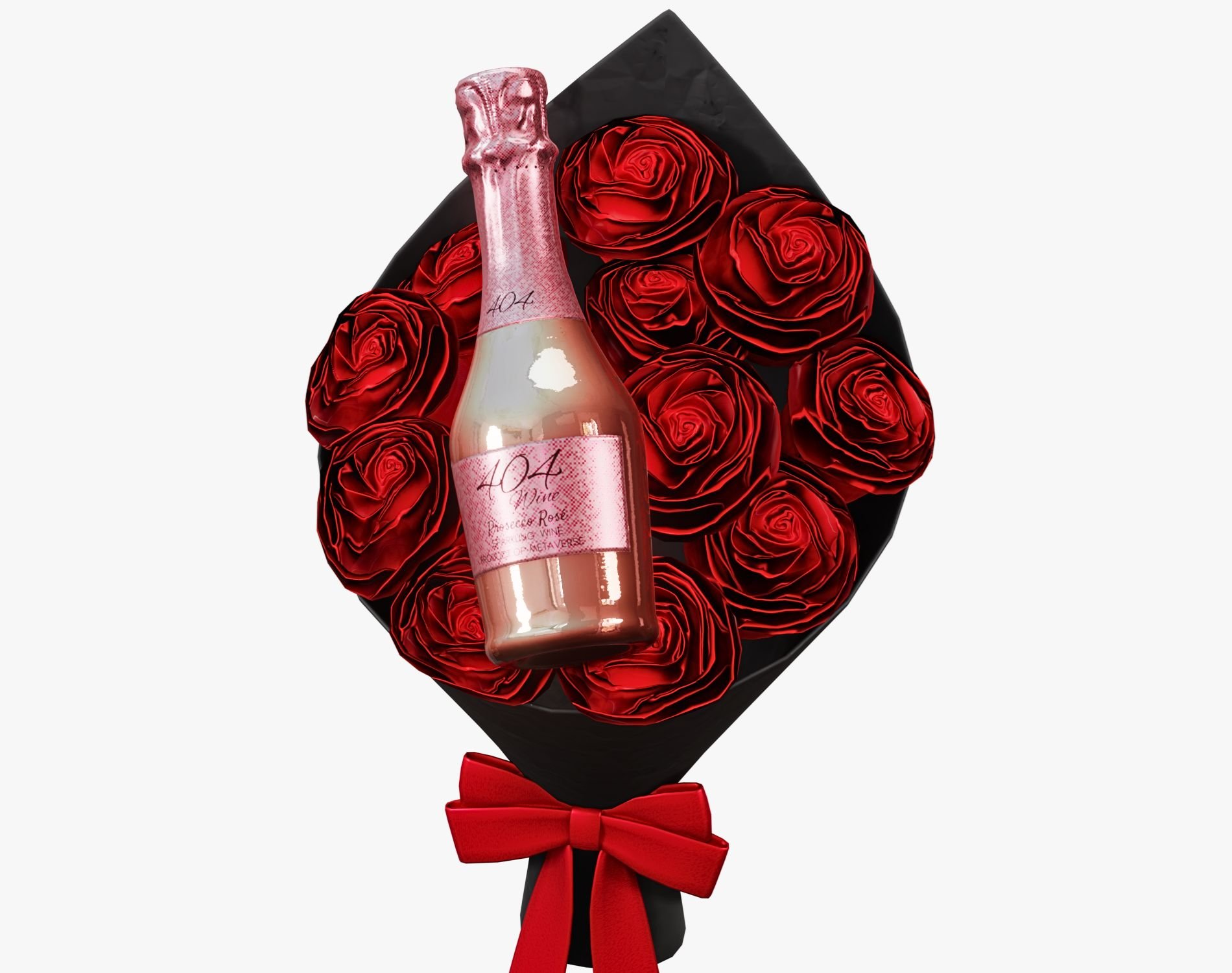 Valentine’s Wine Bottle + Bouquet - Romantic Gift Prop | WOLVES STUDIO