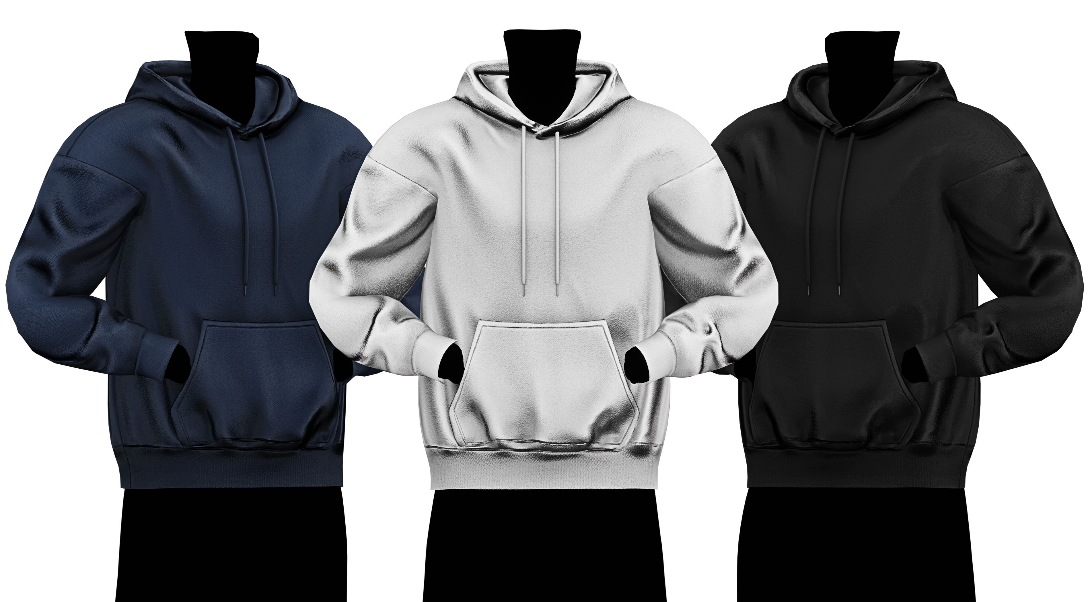 Sweatshirt Essentials Pack | 10 Colors | Rigged | VRChat Clothing | WOLVES STUDIO