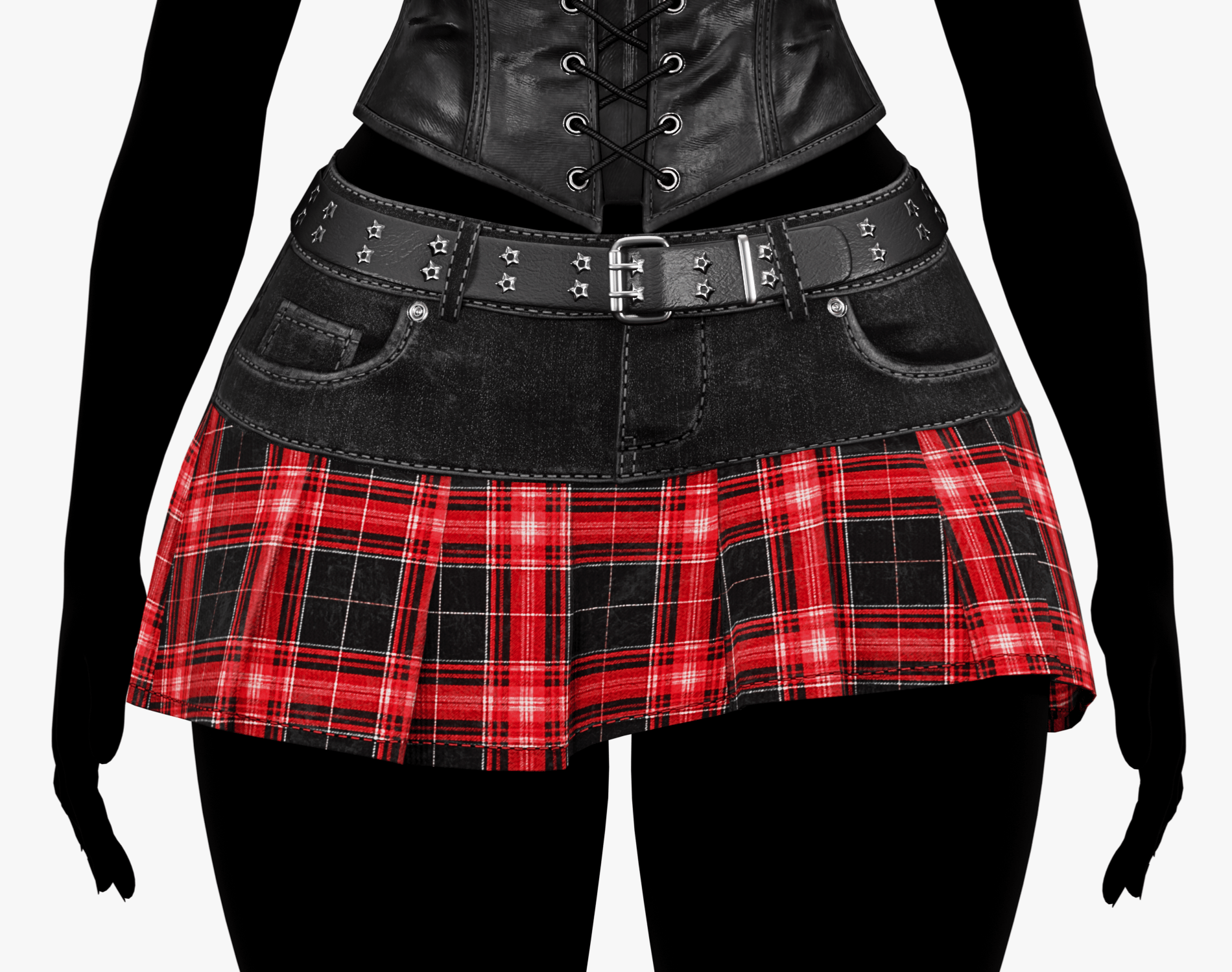Babe Y2K Skirt Pack - Denim + Plaid (EGIRL) | WOLVES STUDIO